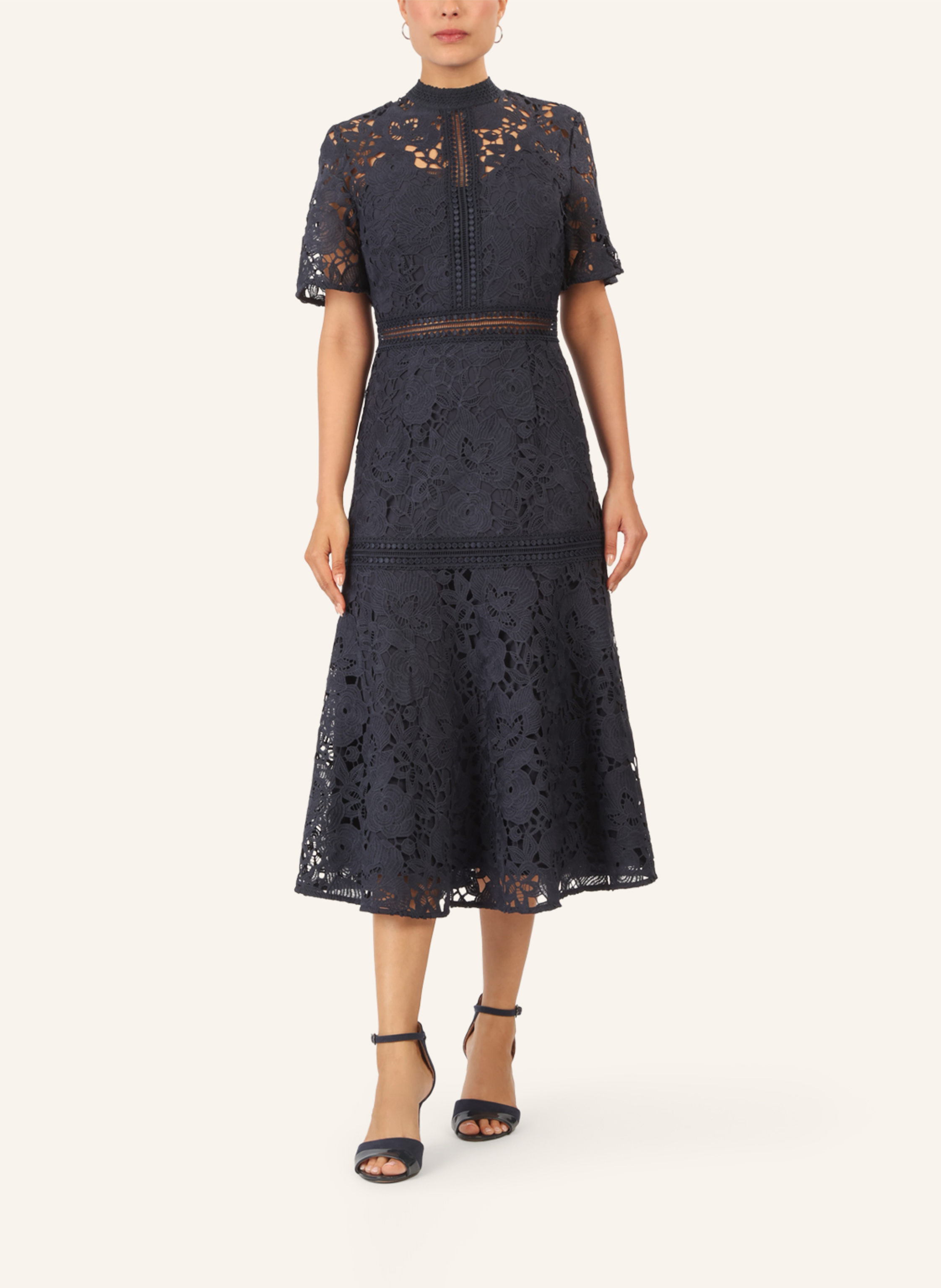 Thumbnail - Apart Midi Spitzenkleid blau