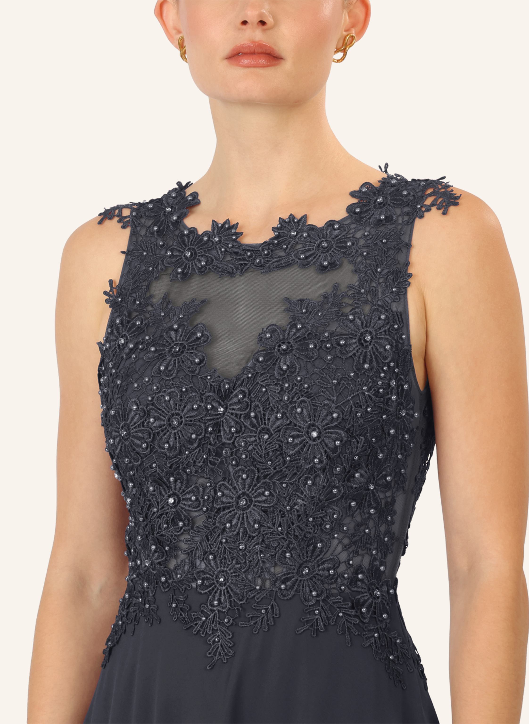 Thumbnail - Apart Abendkleid Mit Lochspitze Und Schmucksteinen blau