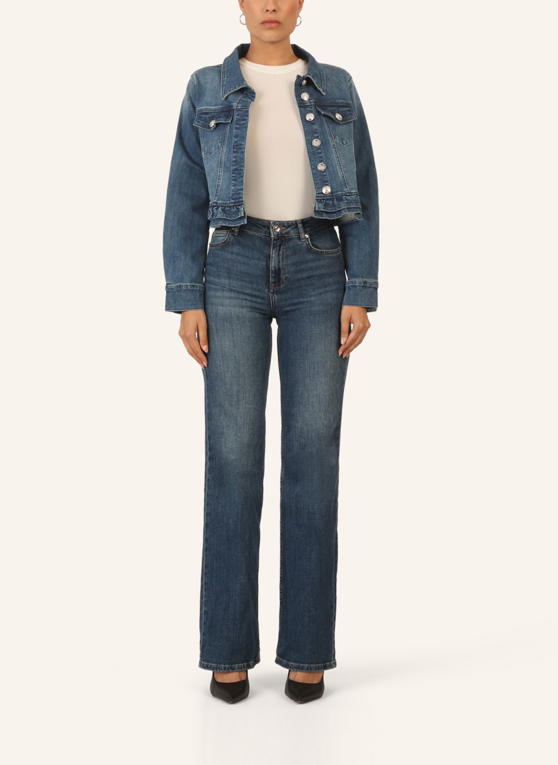 Thumbnail - Apart Jeansjacke Mit Rüschen blau