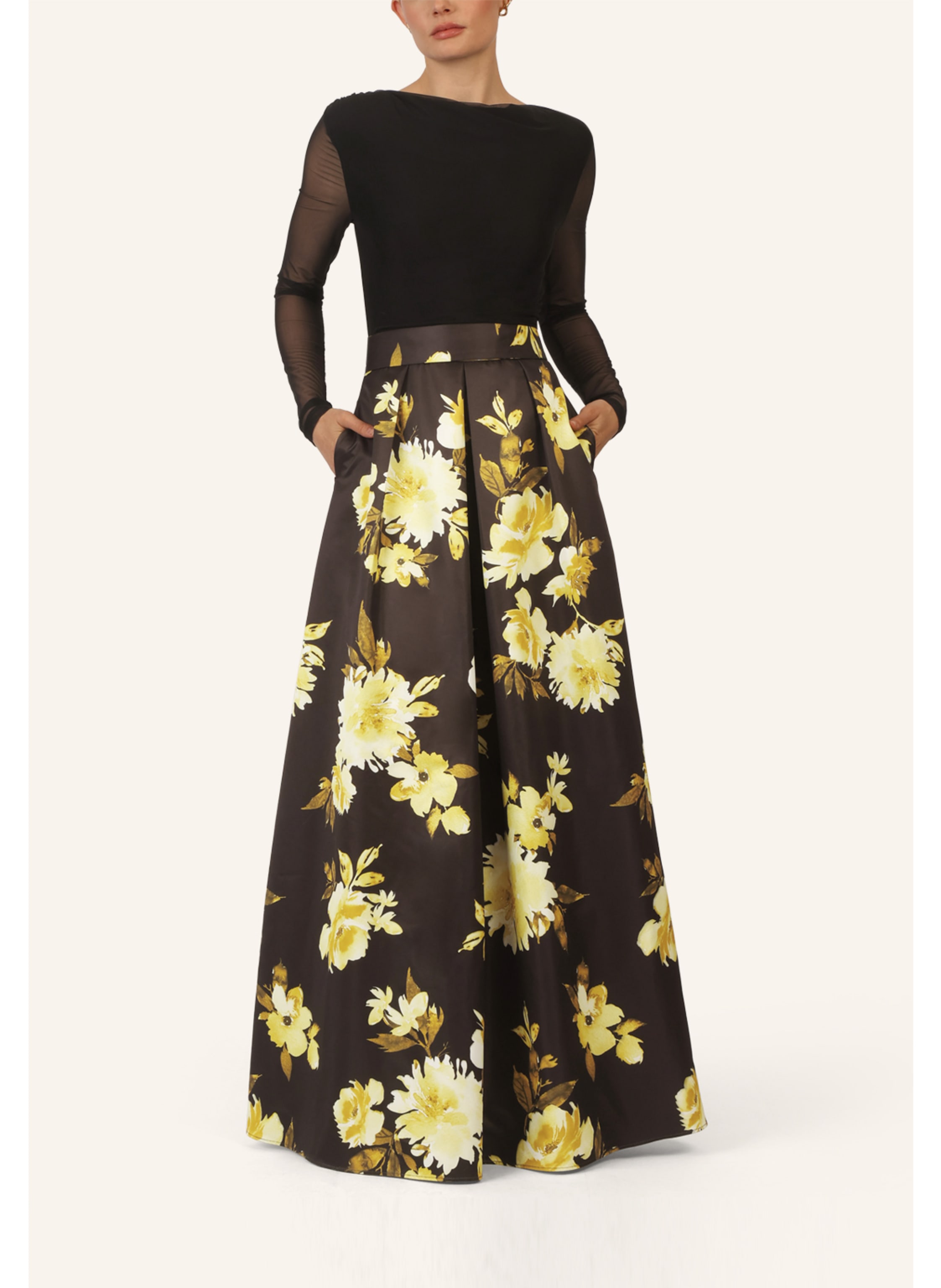 Thumbnail - Apart Satin-Meshkleid schwarz