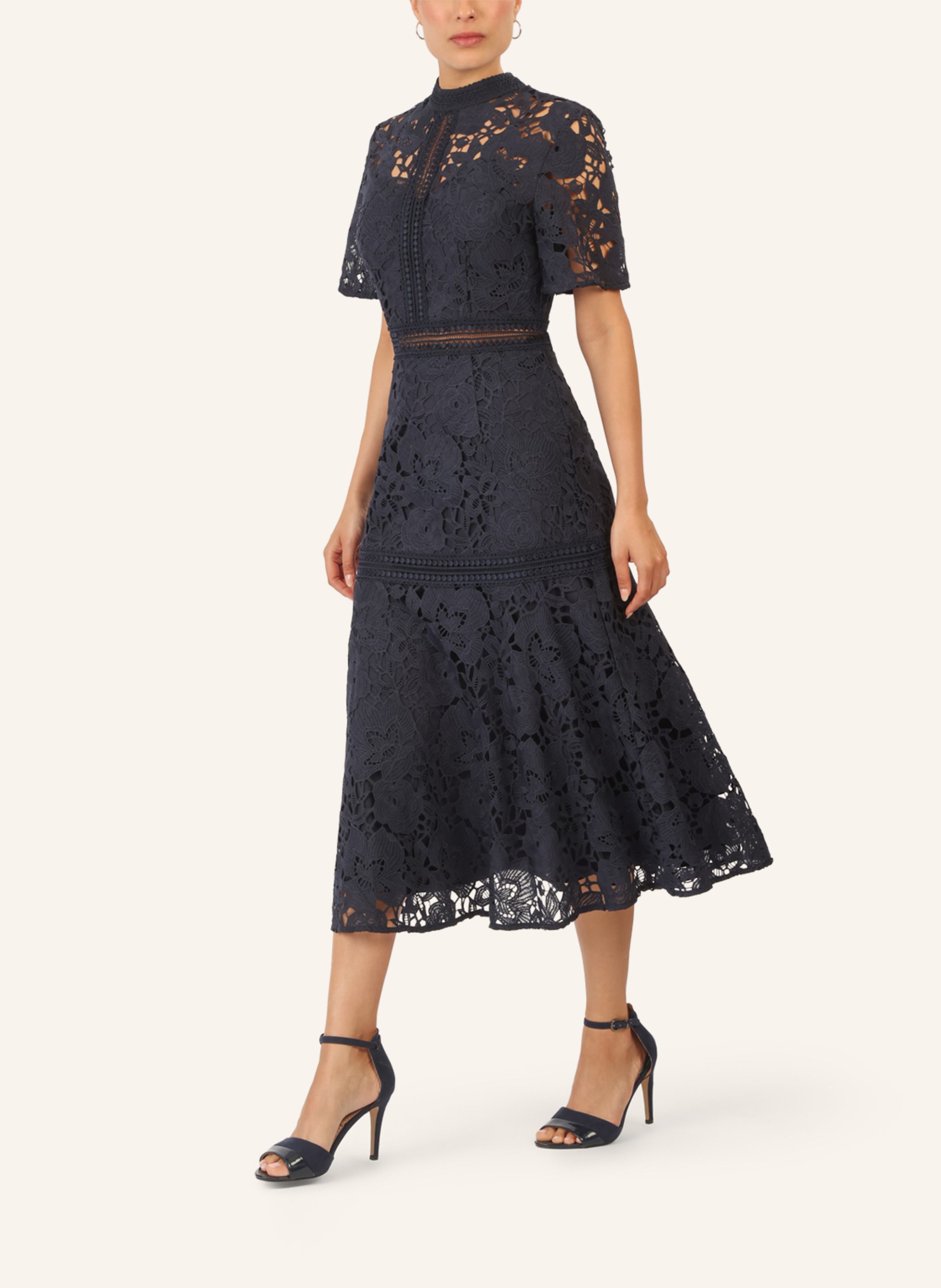 Thumbnail - Apart Midi Spitzenkleid blau