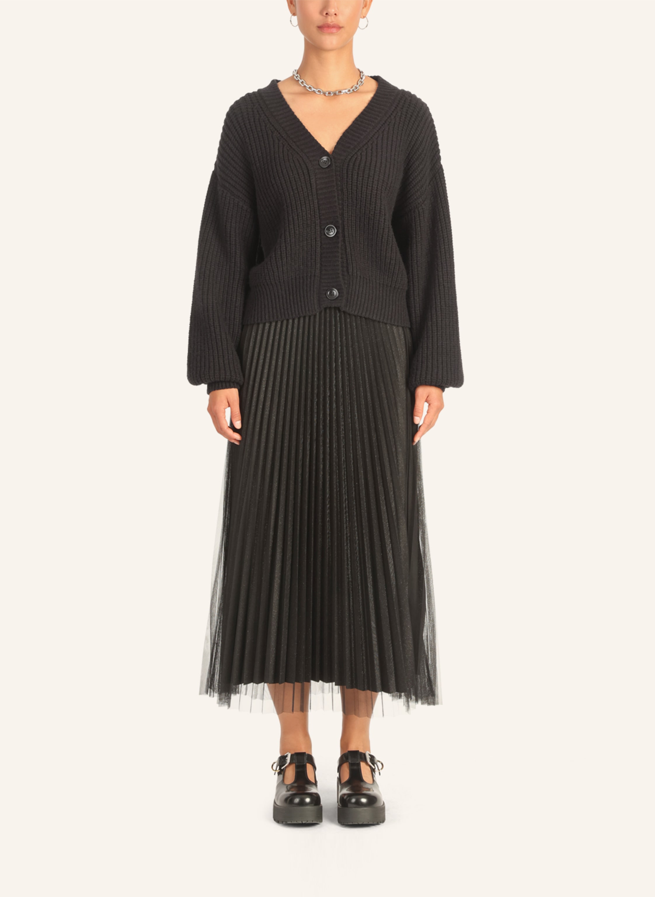 Thumbnail - Apart Oversized Strickjacke schwarz