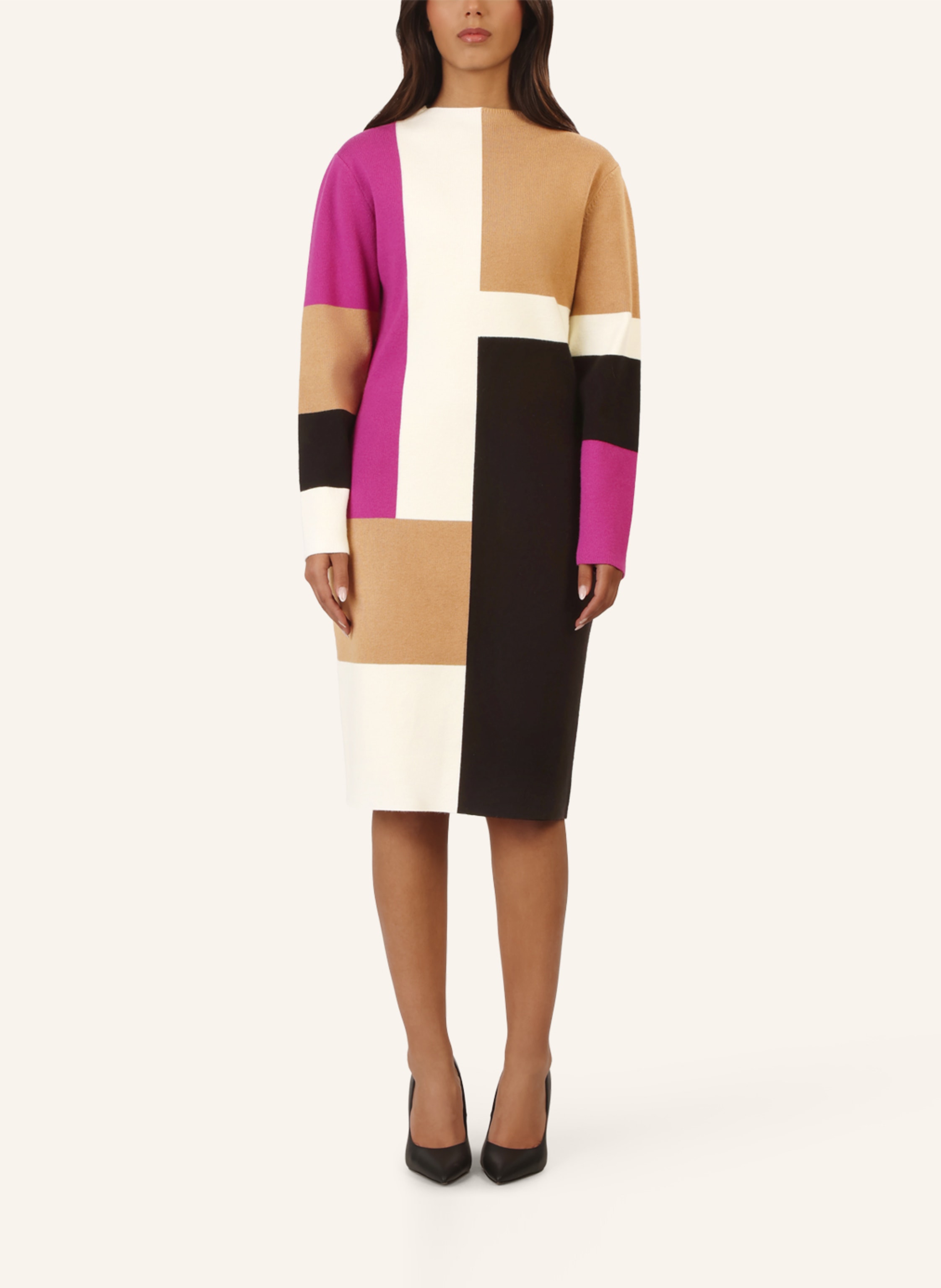 Thumbnail - Apart Colorblocking Strickkleid lila