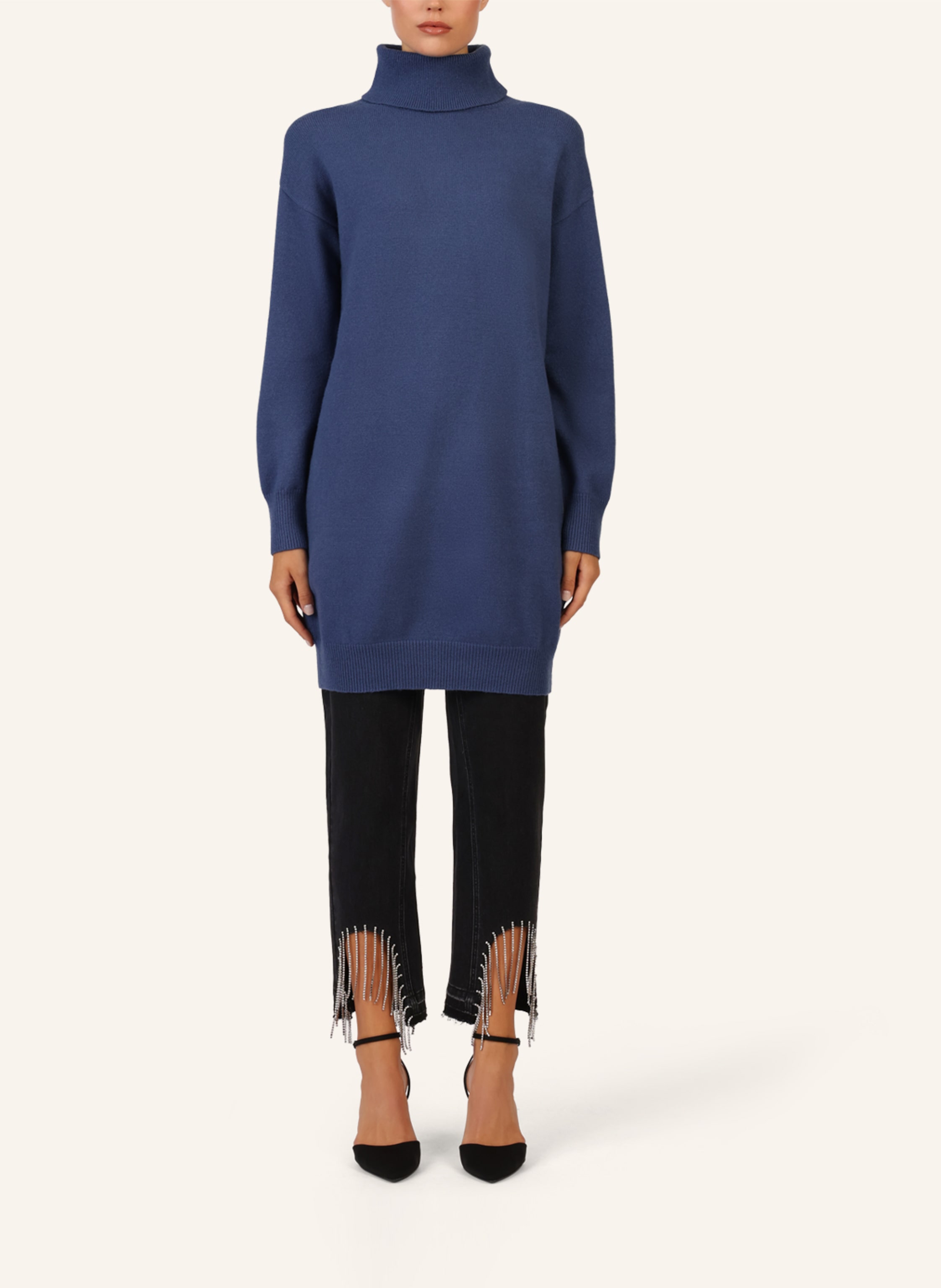 Thumbnail - Apart Overside Strickkleid blau