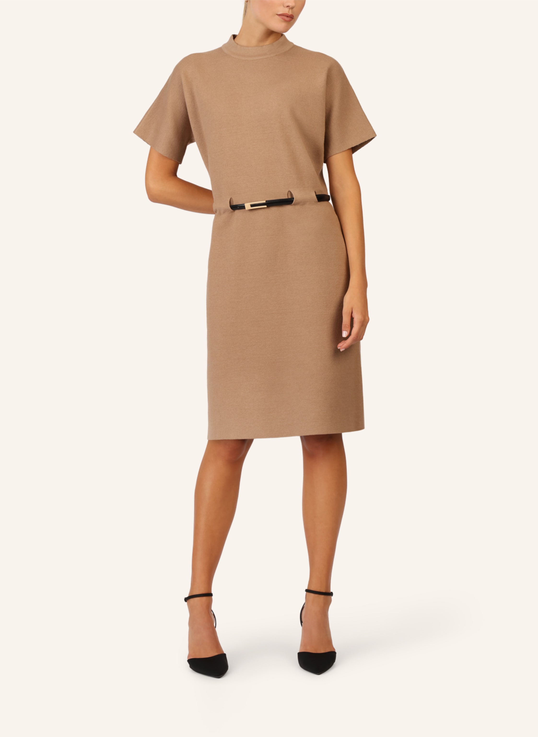 Thumbnail - Apart Strickkleid Mit Gürtel braun