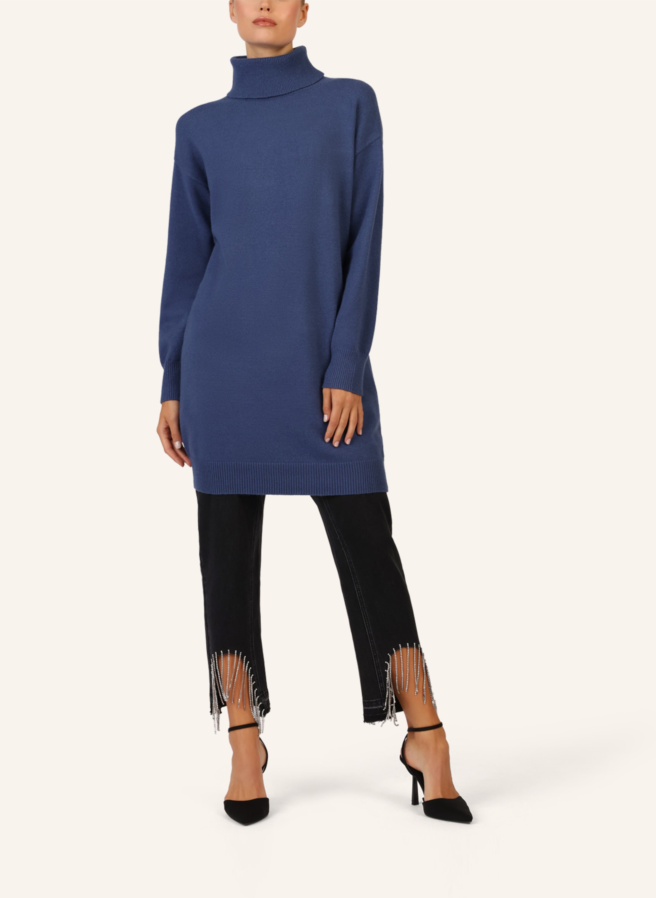 Thumbnail - Apart Overside Strickkleid blau