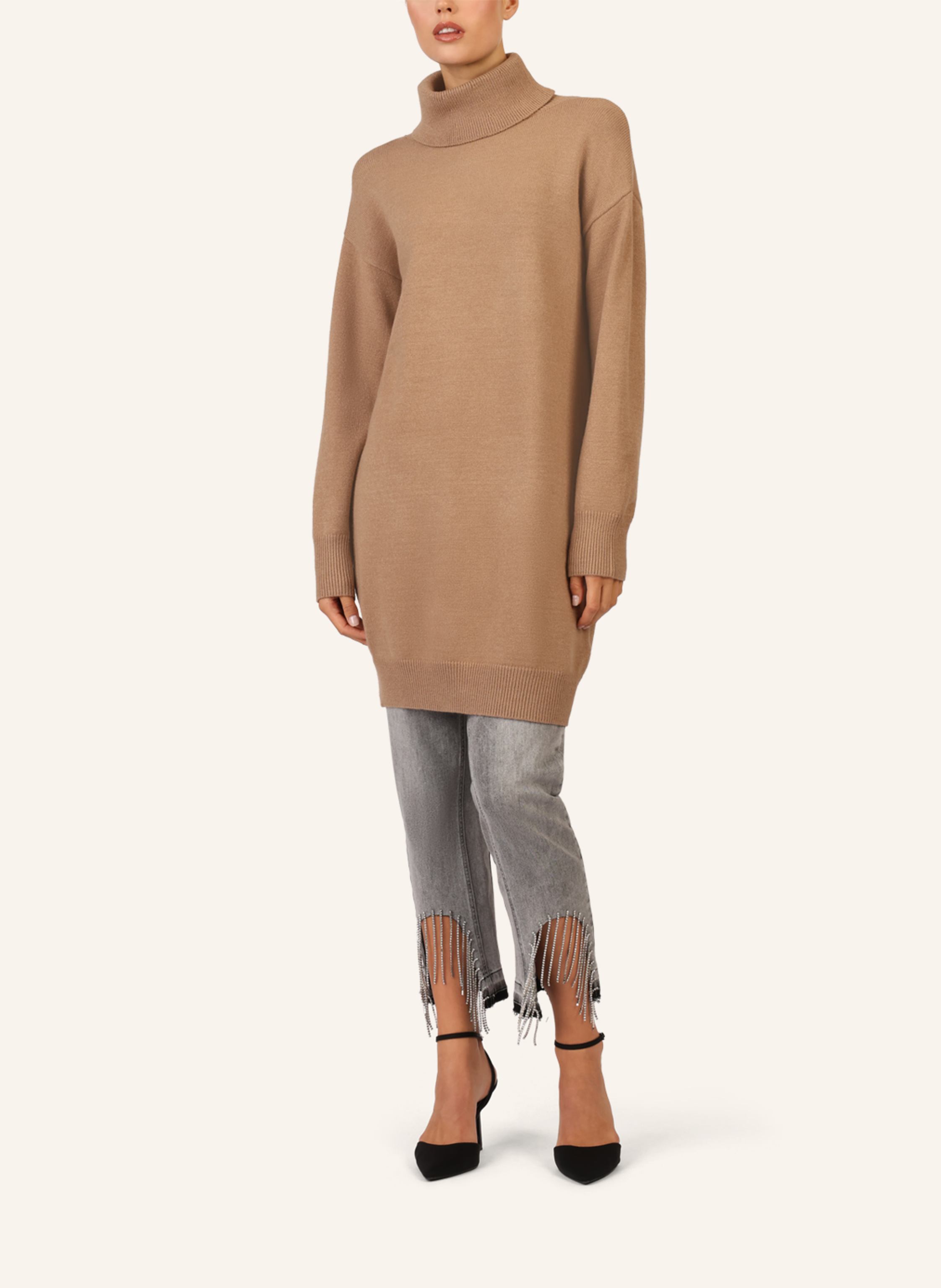 Thumbnail - Apart Overside Strickkleid braun