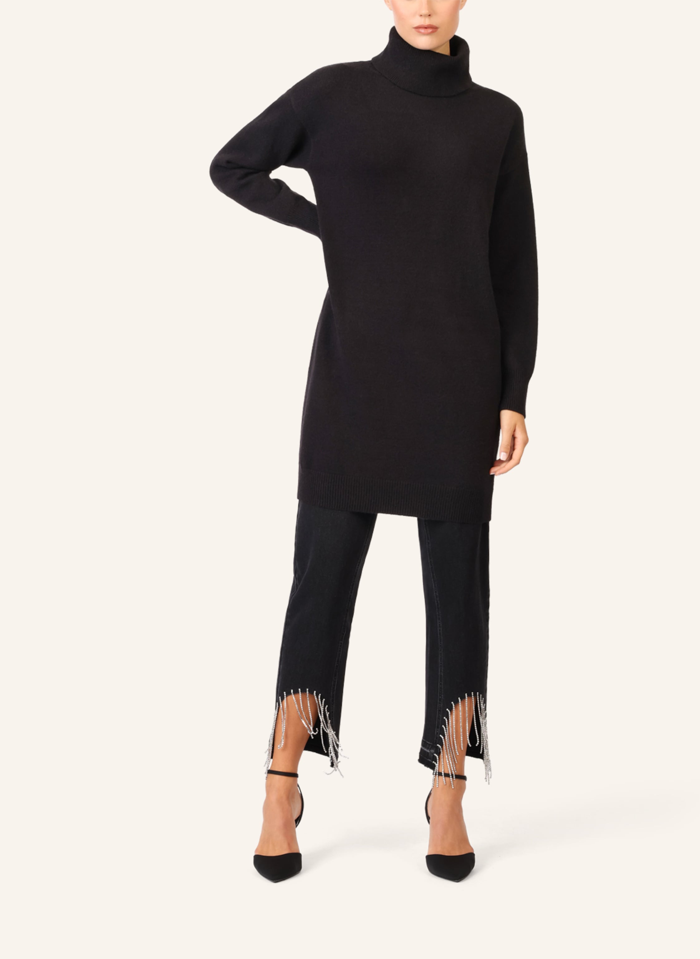 Thumbnail - Apart Overside Strickkleid schwarz