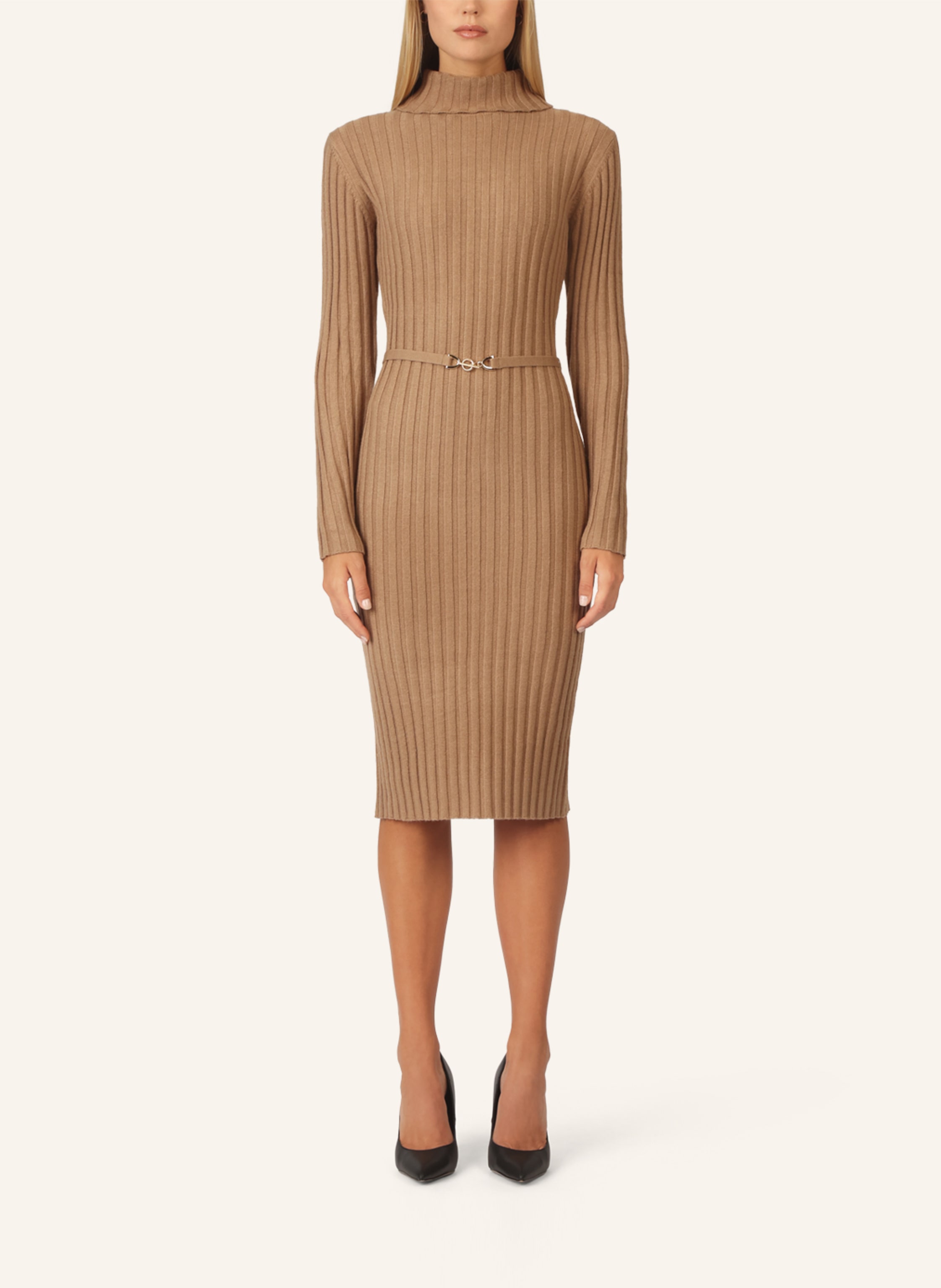 Thumbnail - Apart Midistrickkleid braun