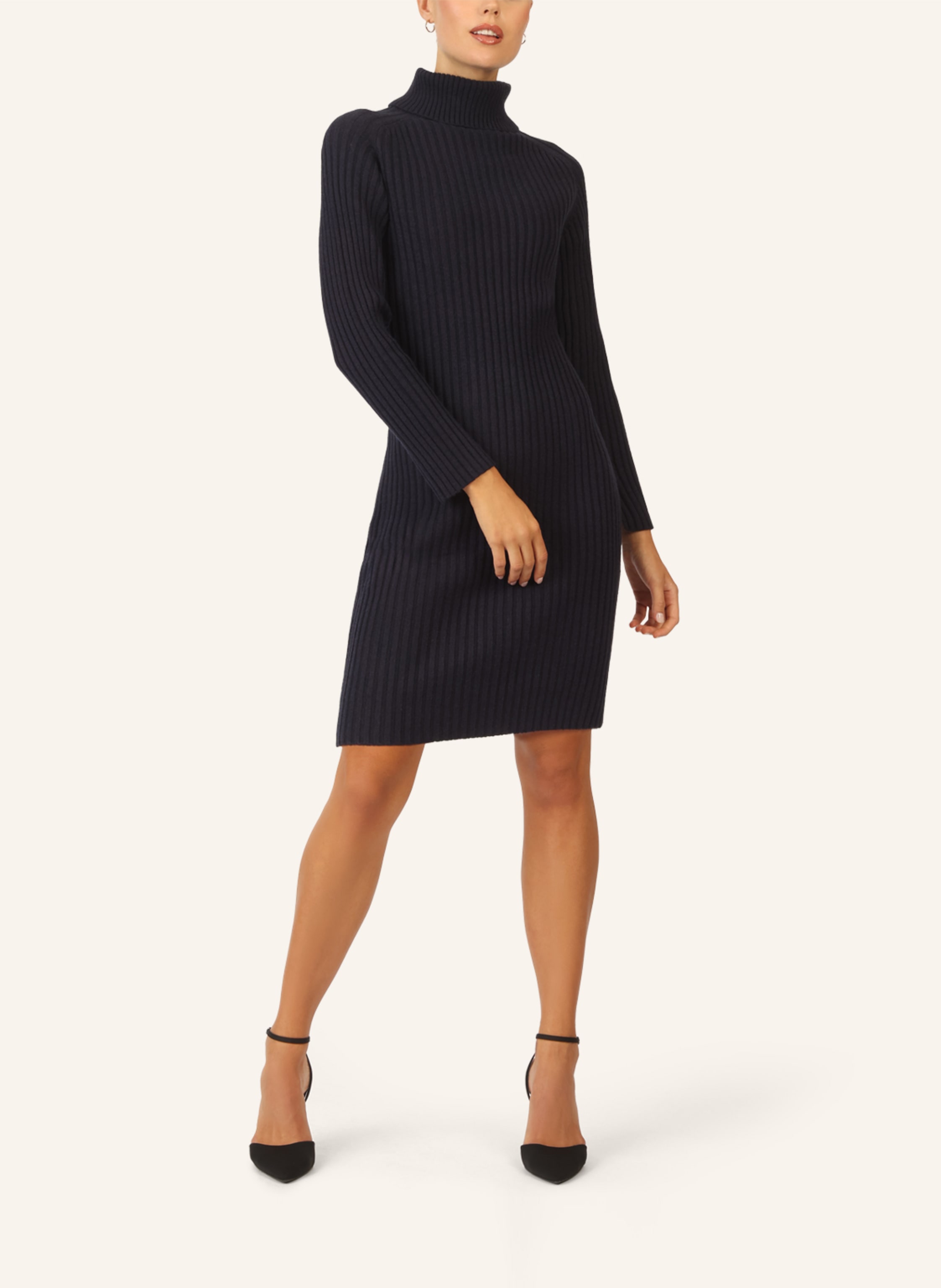 Thumbnail - Apart Rippenstrickkleid blau