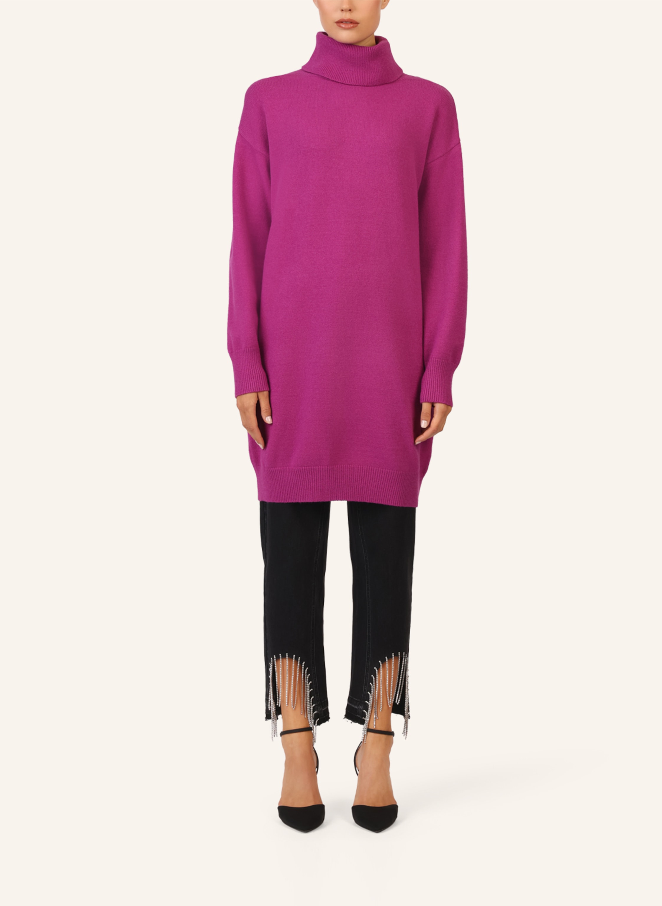 Thumbnail - Apart Overside Strickkleid lila
