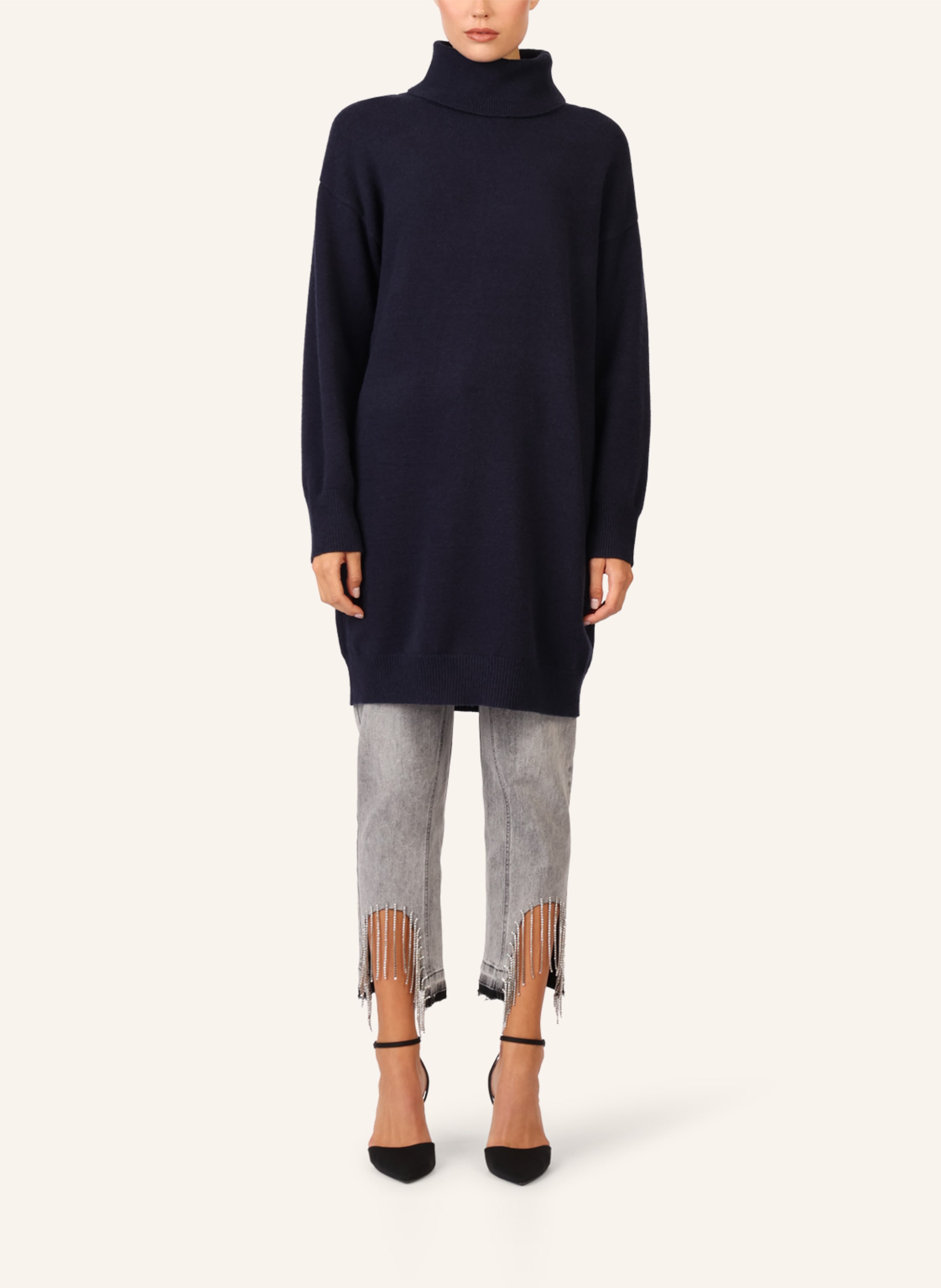 Thumbnail - Apart Overside Strickkleid blau