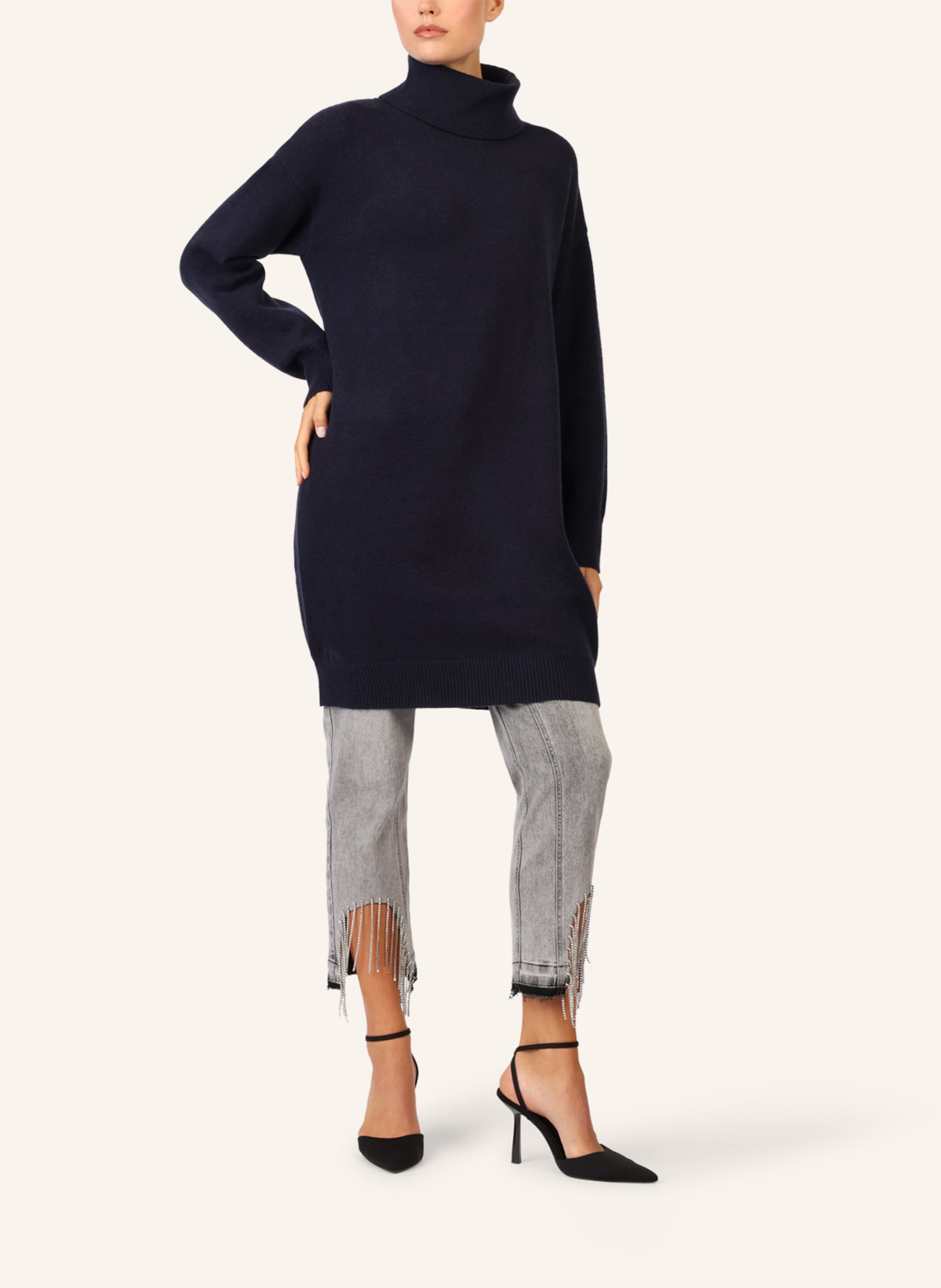 Thumbnail - Apart Overside Strickkleid blau
