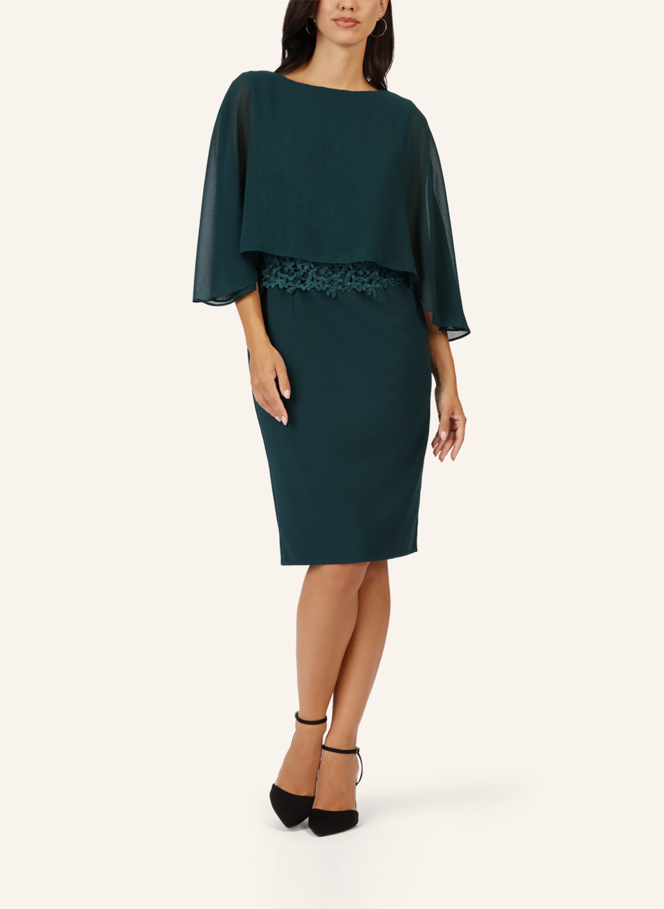 Thumbnail - Apart Kleid Mit Chiffoncape gruen