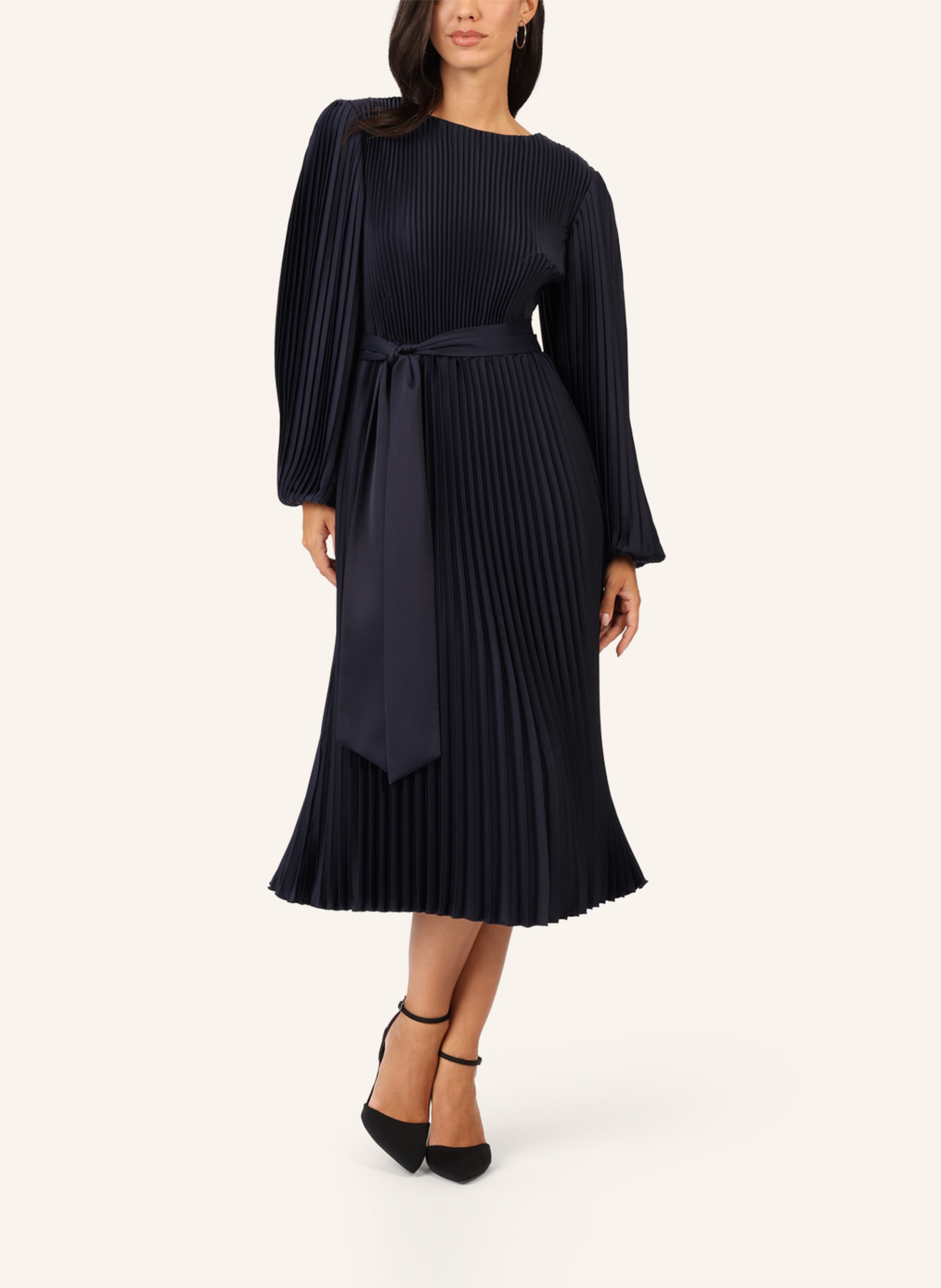 Thumbnail - Apart Midi Plisseekleid blau