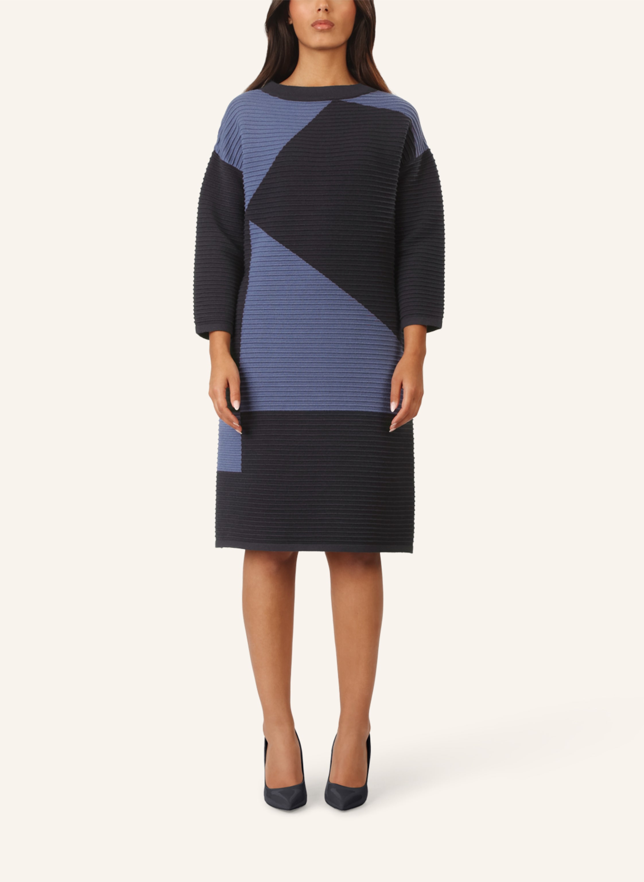 Thumbnail - Apart Colorblocking Strickkleid blau