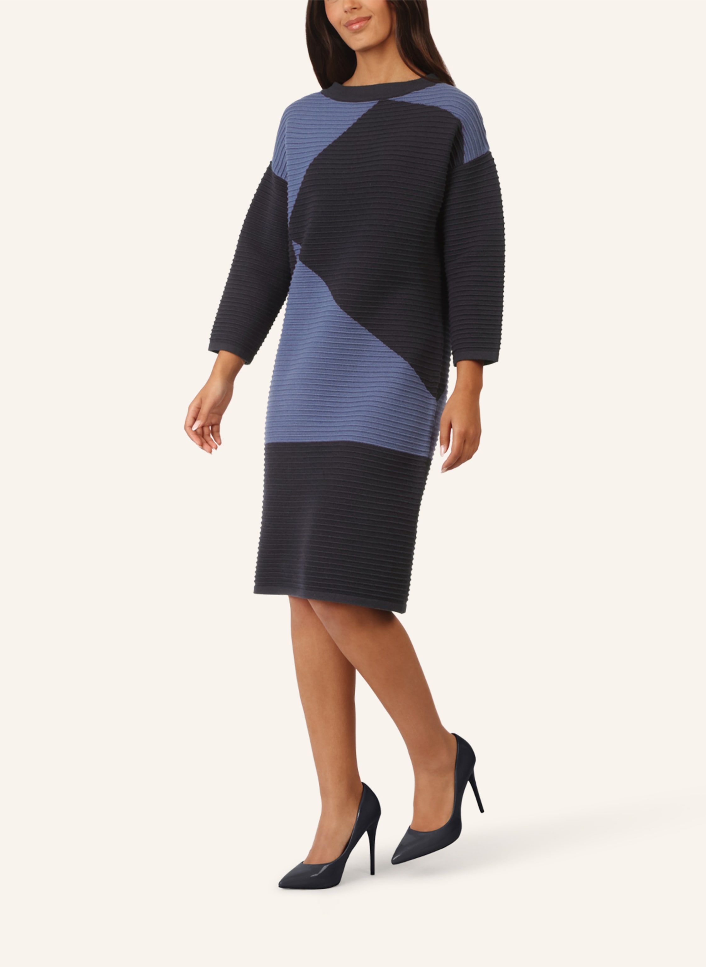 Thumbnail - Apart Colorblocking Strickkleid blau
