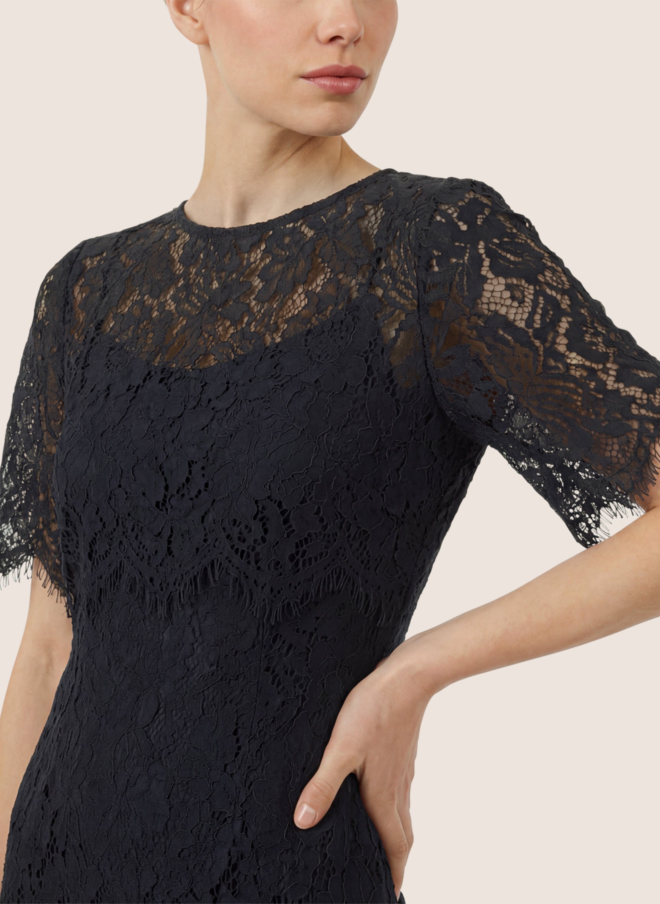 Thumbnail - Apart Spitzenkleid Mit Spitzenjacke blau