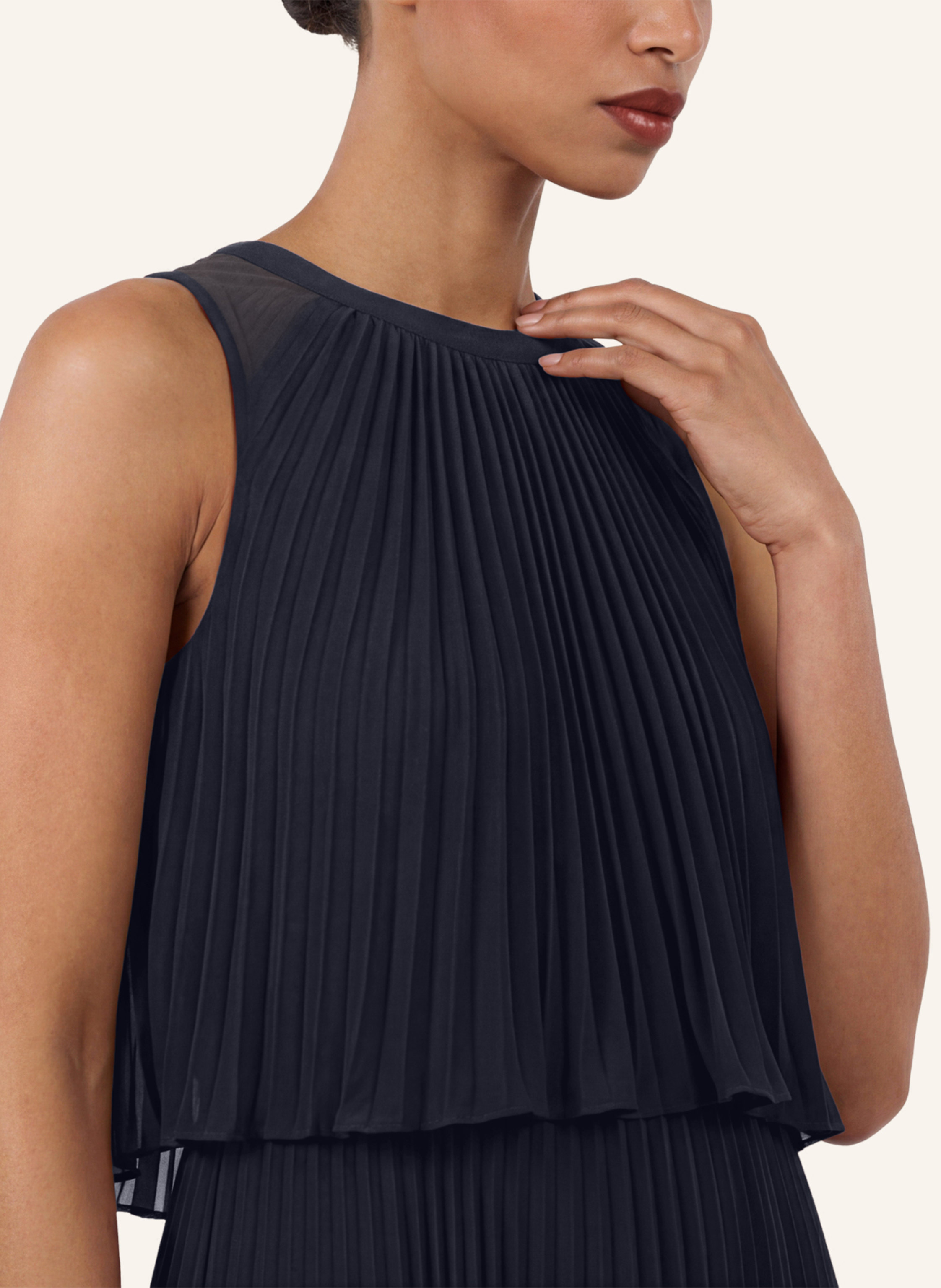 Thumbnail - Apart Langes Chiffonkleid blau