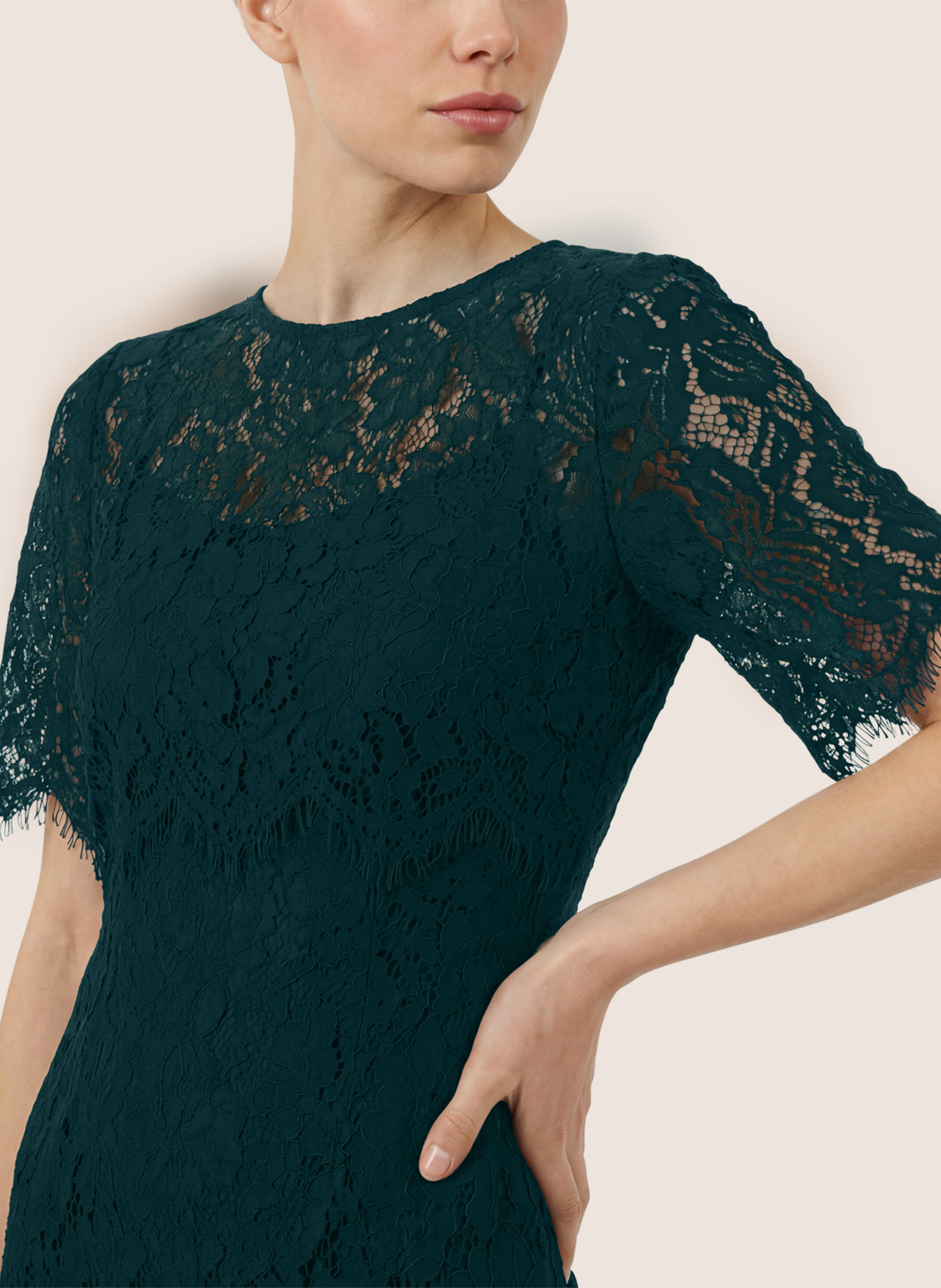 Thumbnail - Apart Spitzenkleid Mit Spitzenjacke gruen