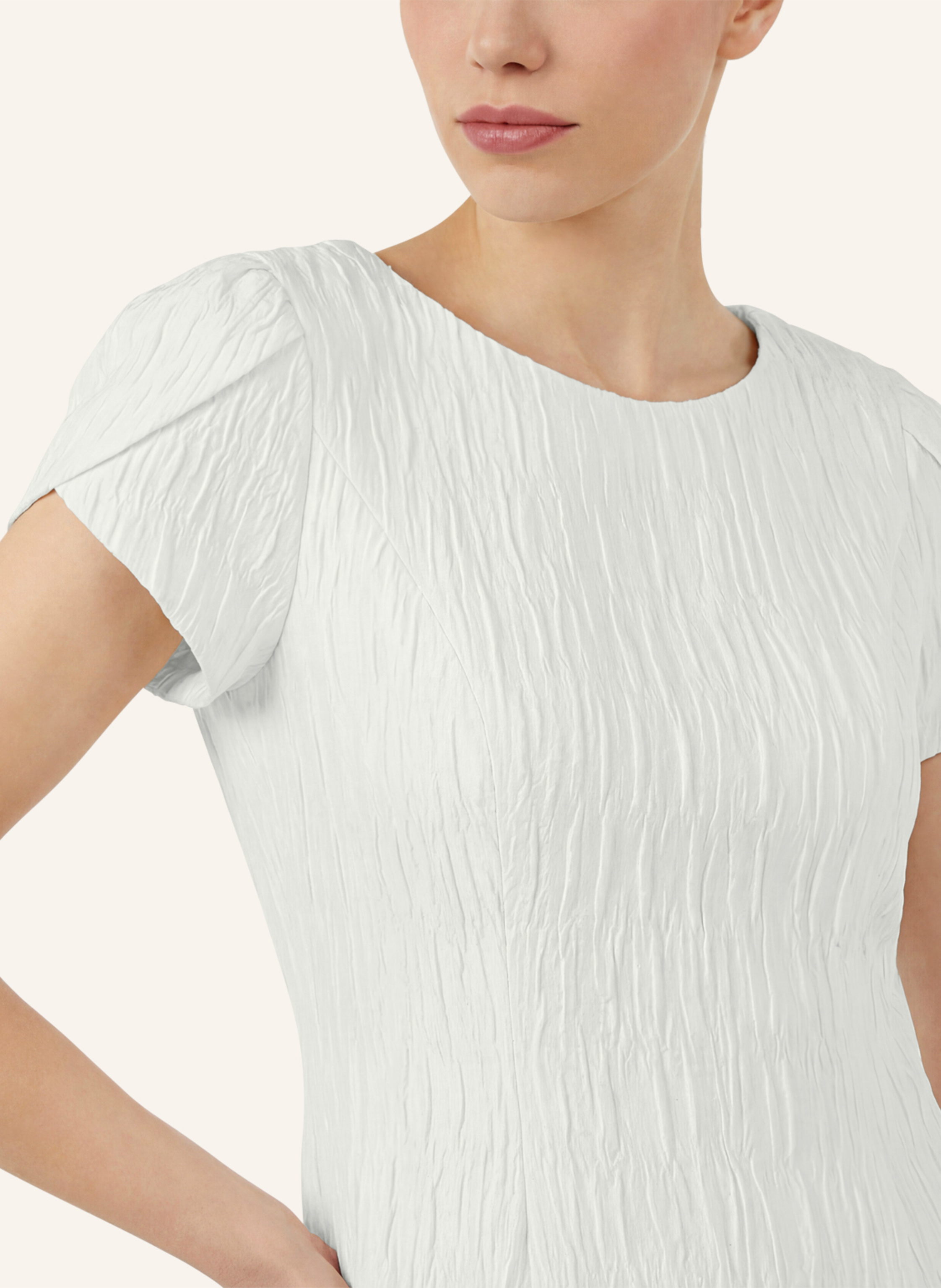 Thumbnail - Apart Kurzes Jacquardkleid weiss