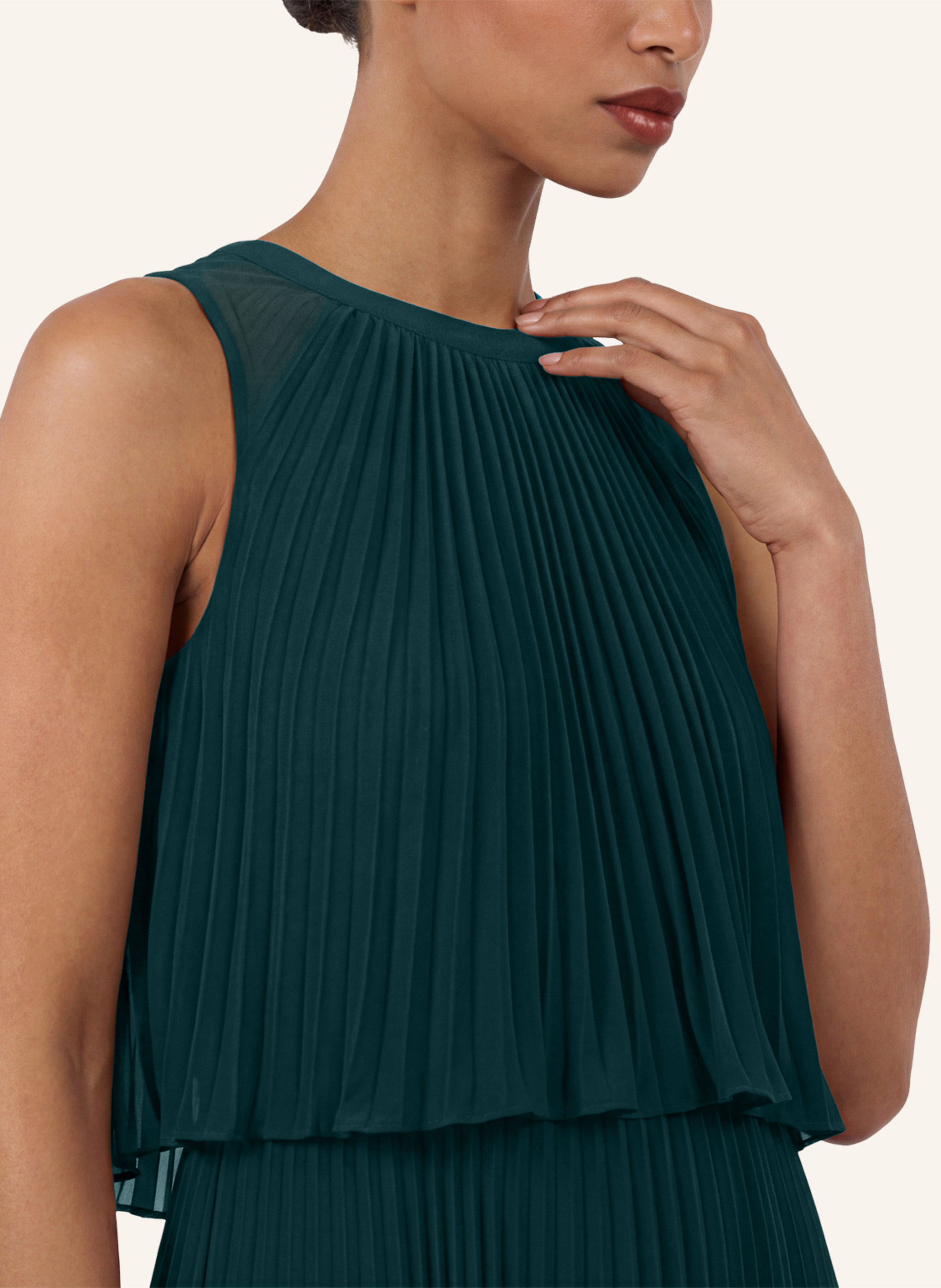 Thumbnail - Apart Langes Chiffonkleid gruen