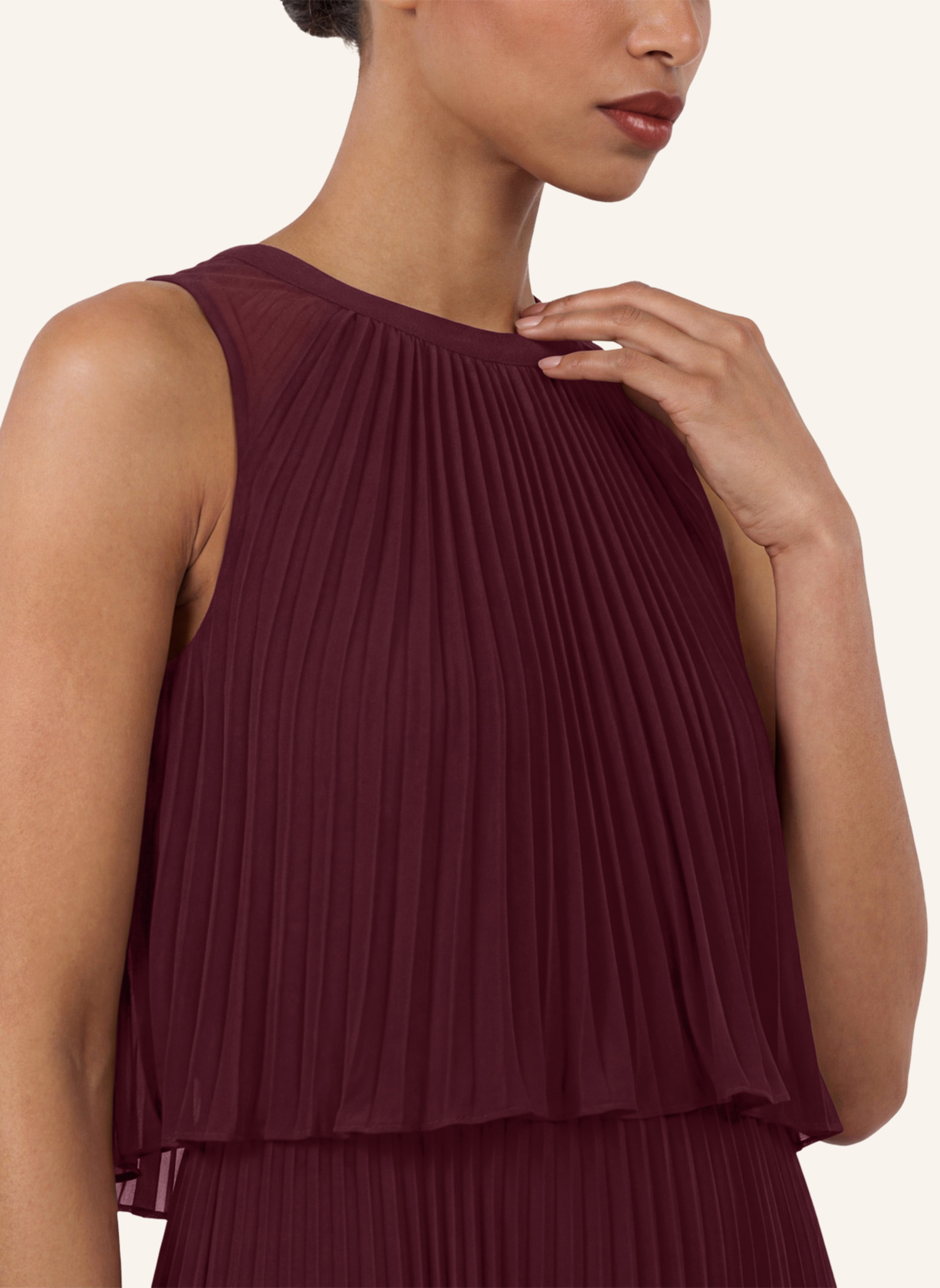 Thumbnail - Apart Langes Chiffonkleid rot