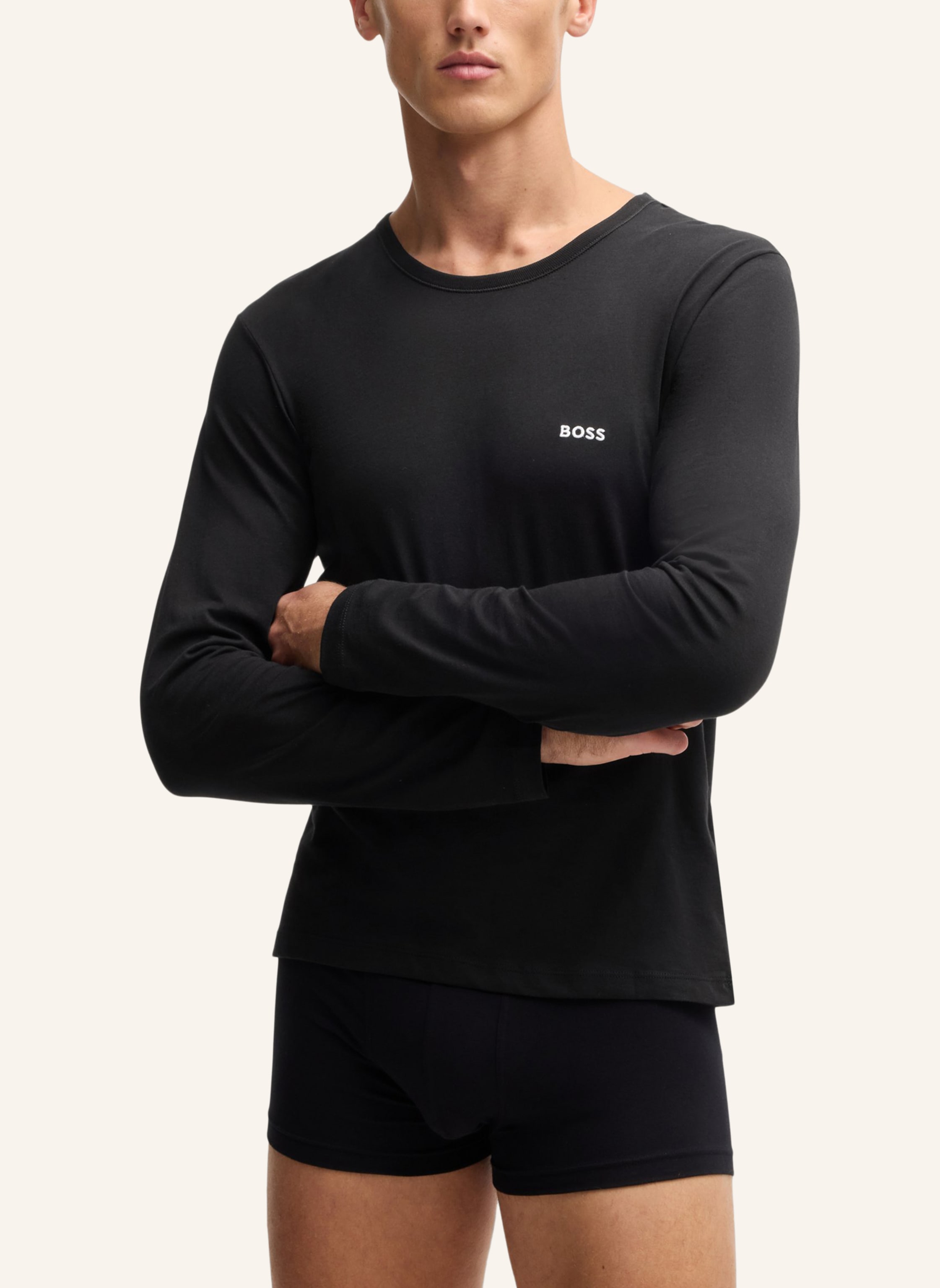 Thumbnail - Boss 3er-Pack Longsleeves schwarz