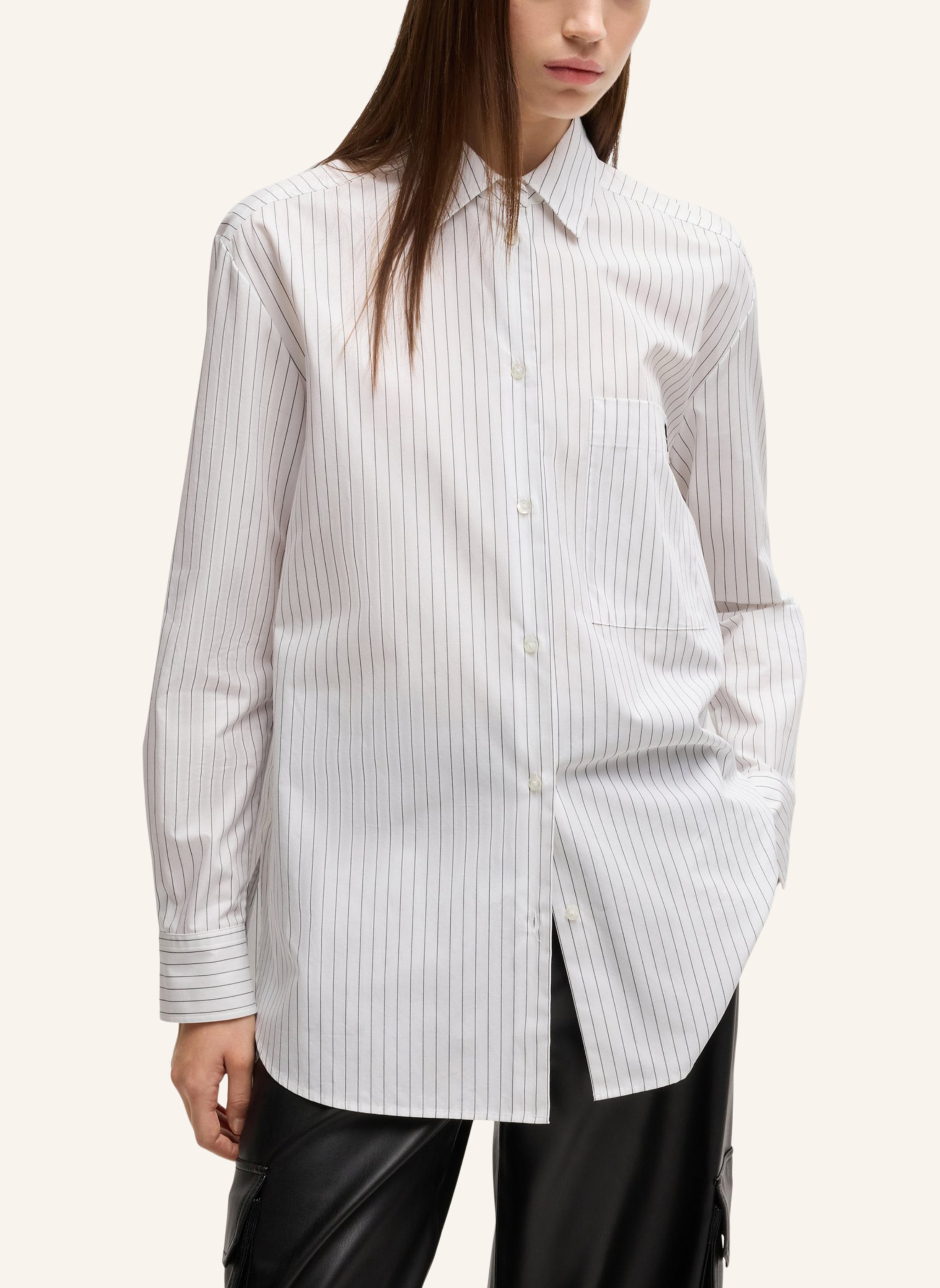 Thumbnail - Hugo Business Bluse The Oversize Shirt Oversize Fit lila