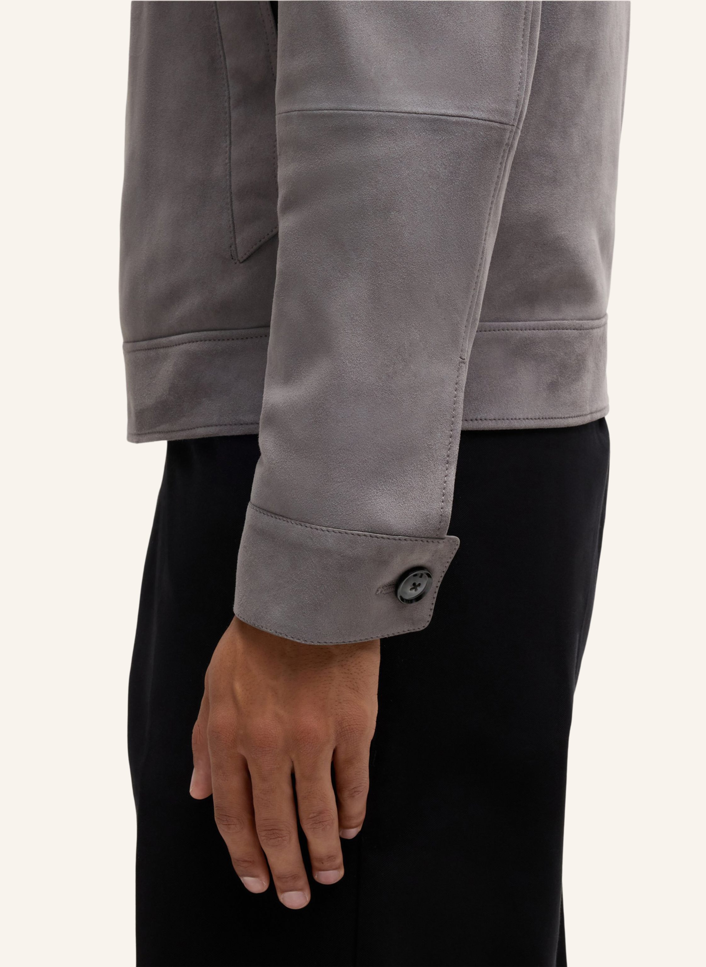 Thumbnail - Boss Lederjacke H-malbano5 Regular Fit grau