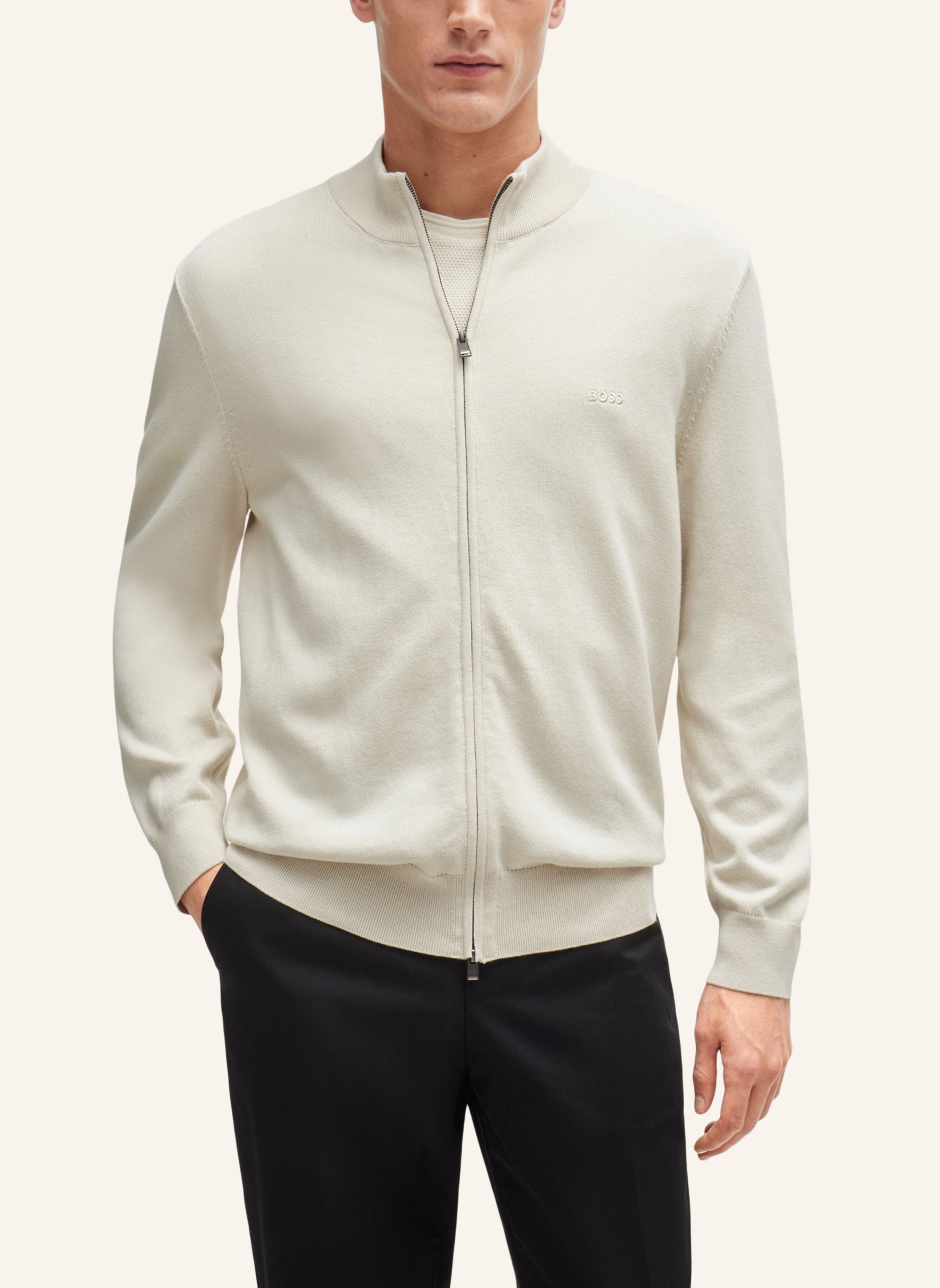 Thumbnail - Boss Strickjacke Palano-L Regular Fit weiss
