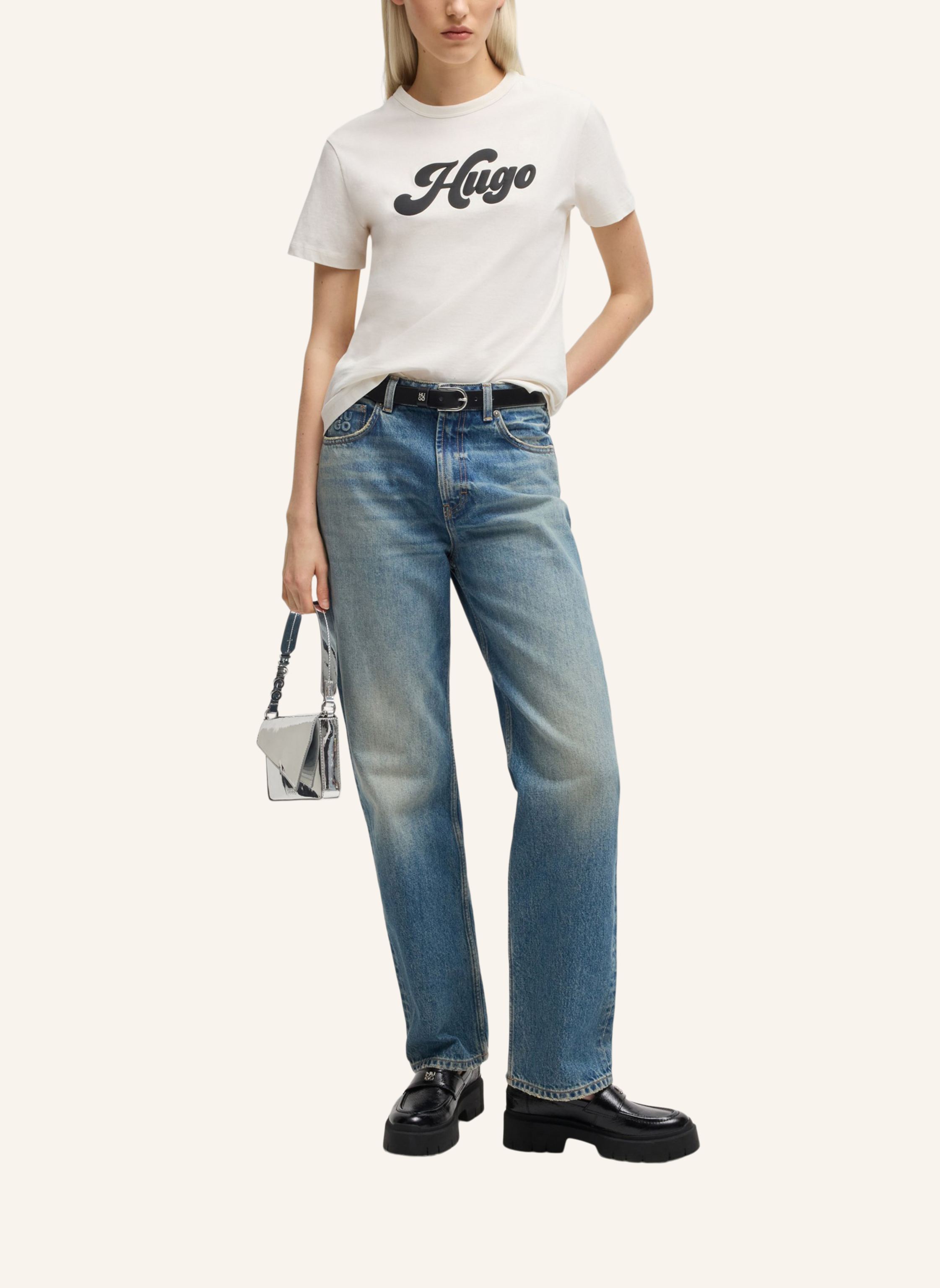 Thumbnail - Hugo T-Shirt Damacia_4 Regular Fit beige