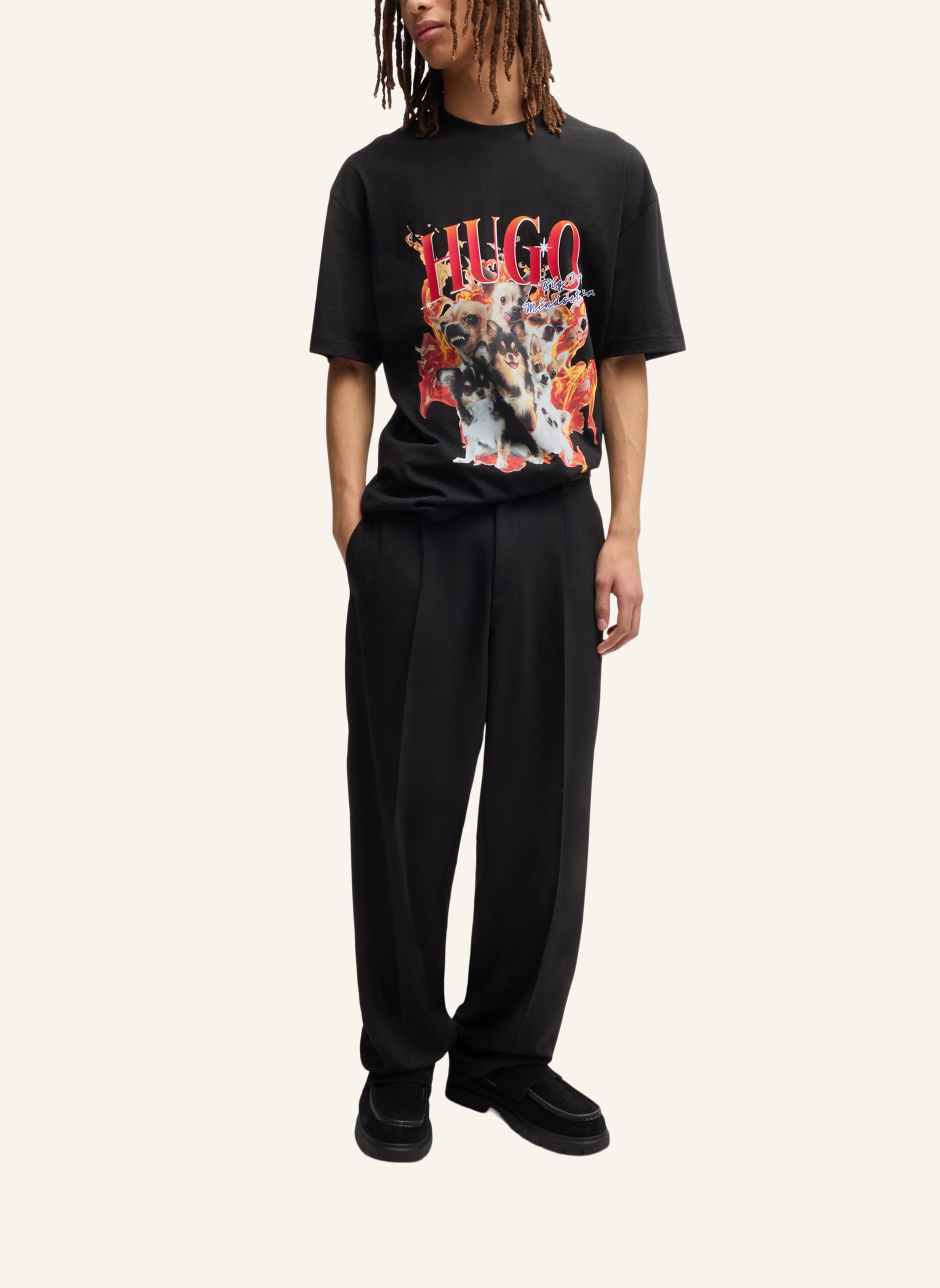 Thumbnail - Hugo T-Shirt Dugie Oversize Fit schwarz