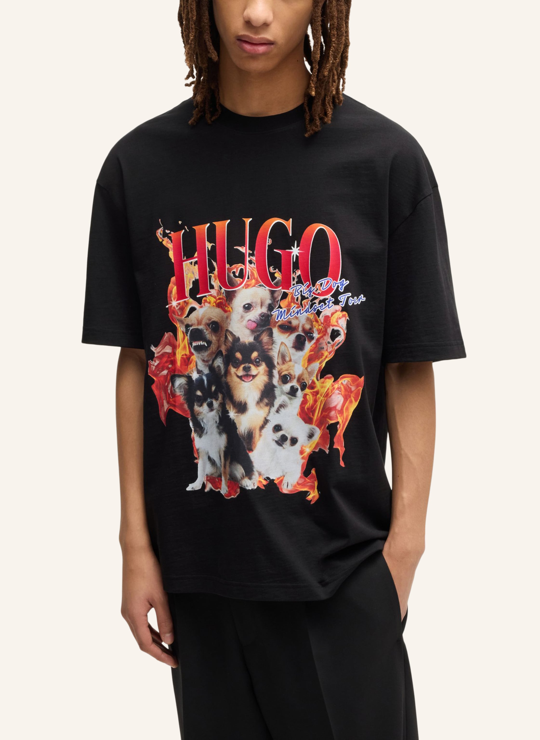 Thumbnail - Hugo T-Shirt Dugie Oversize Fit schwarz