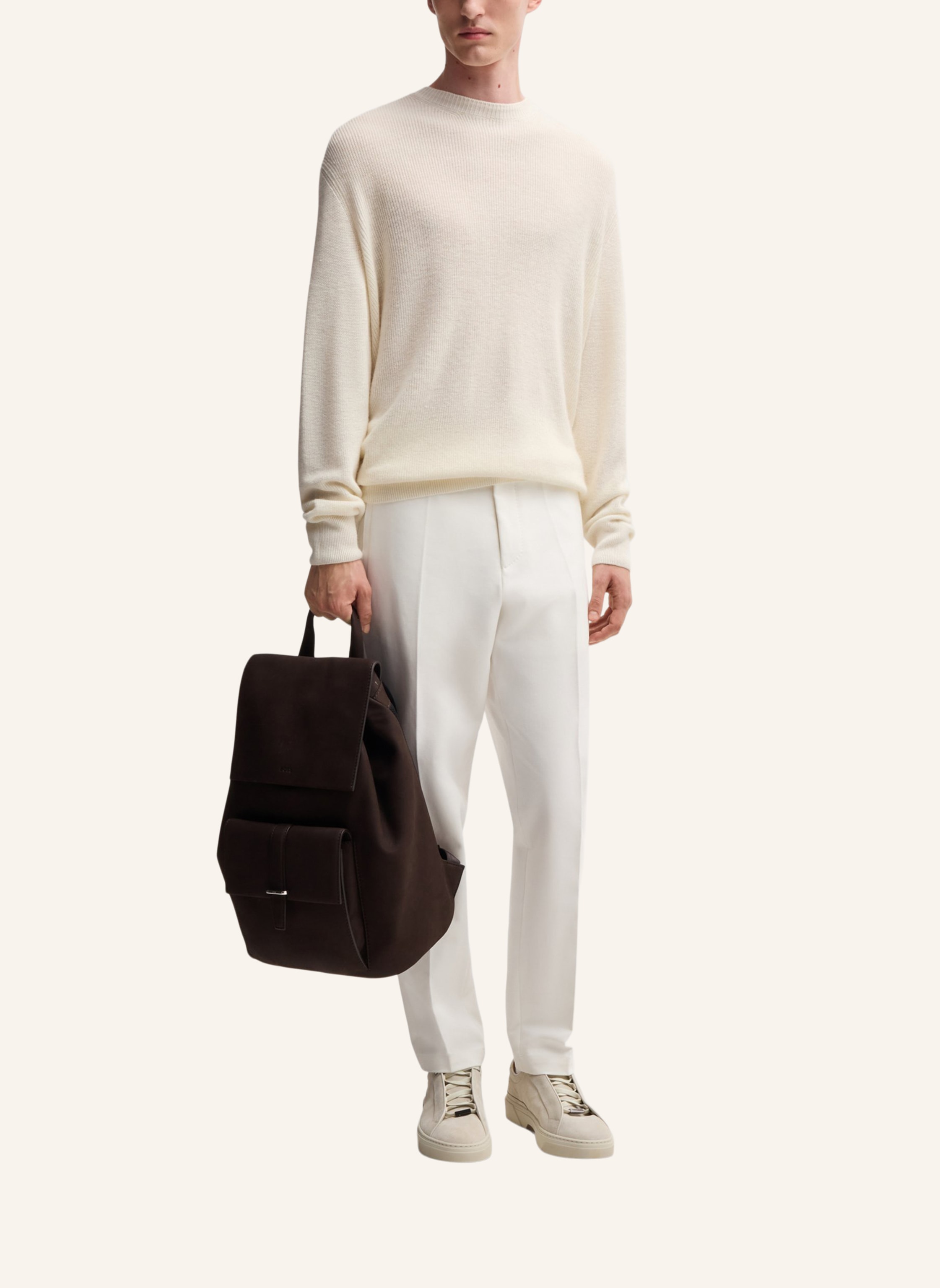 Thumbnail - Boss Pullover L-Bistro Regular Fit beige