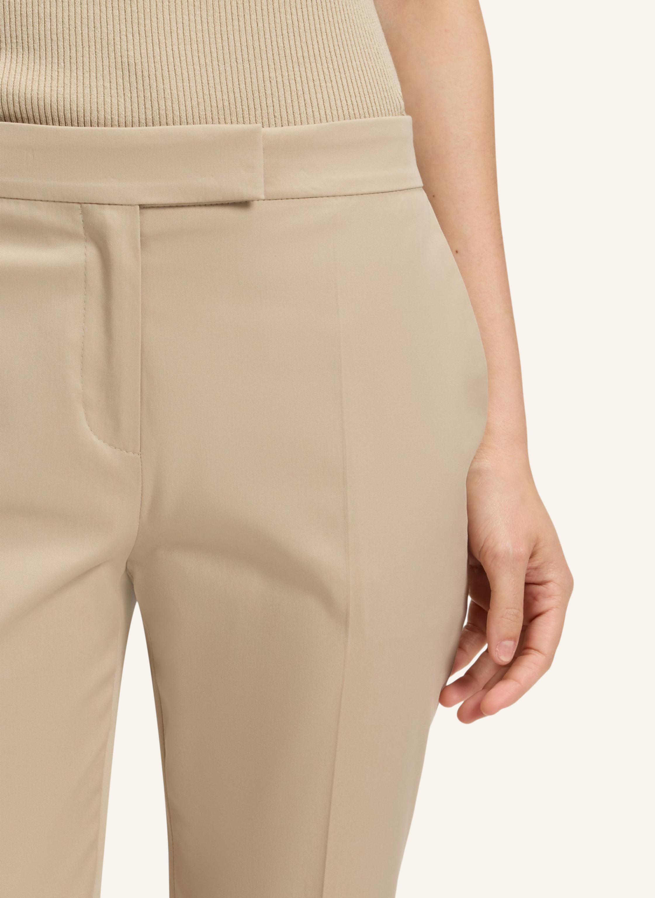 Thumbnail - Boss Business Hose Tapria-crop1 Slim Fit beige