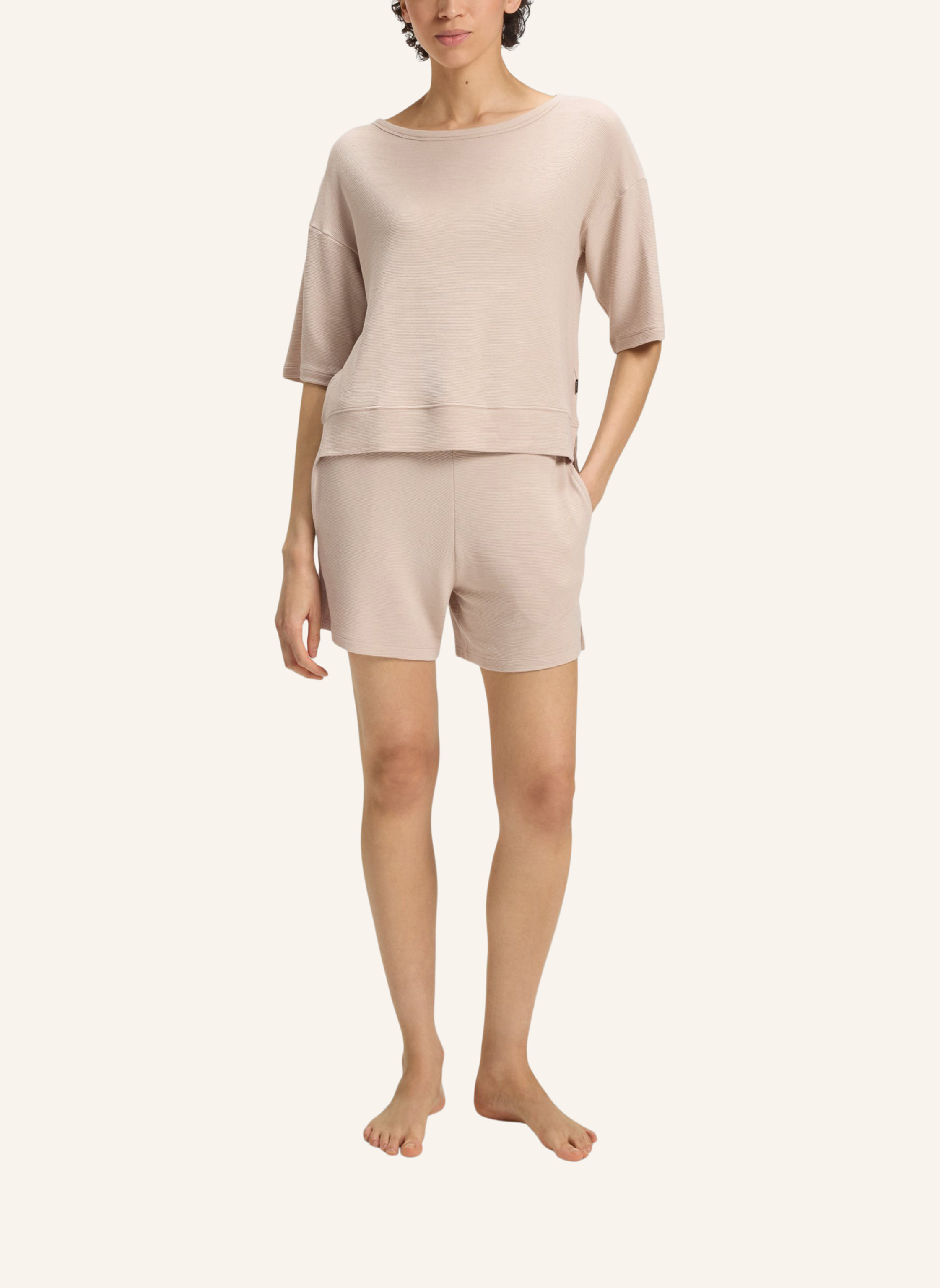 Thumbnail - Boss Loungewear Unterteil Ottoman_Shorts beige