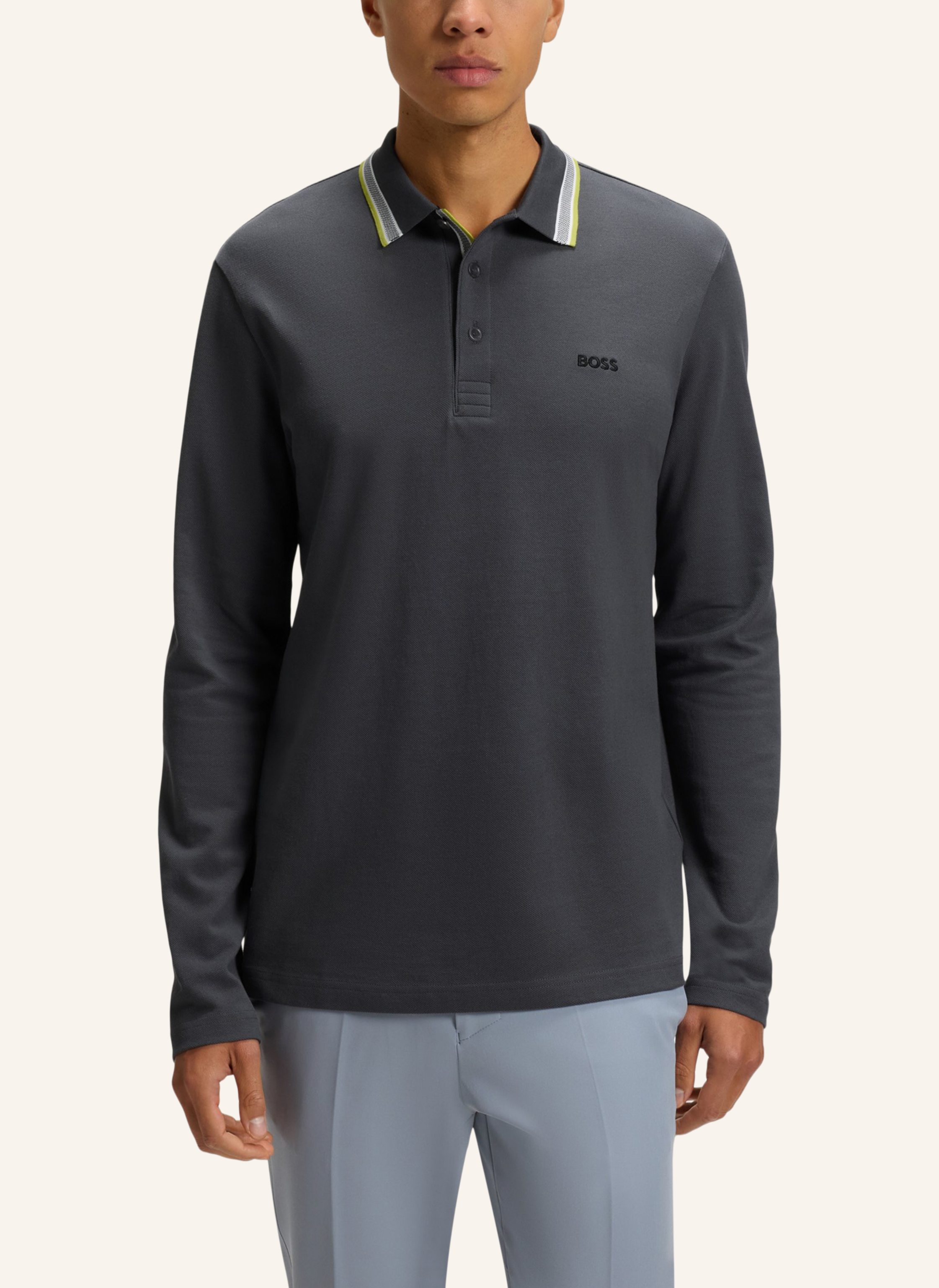 Thumbnail - Boss Piqué-Poloshirt Plisy Regular Fit grau