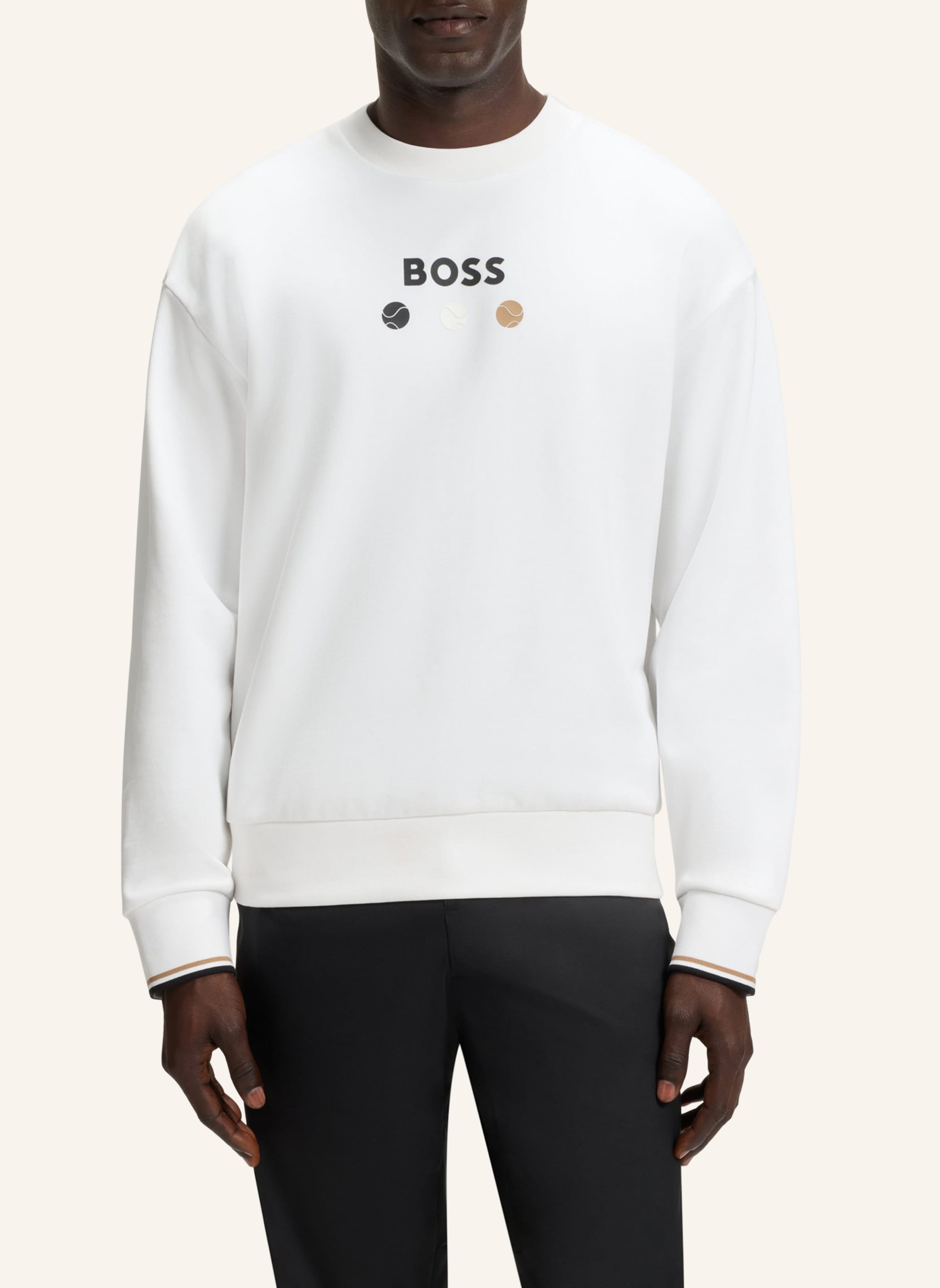 Thumbnail - Boss Sweatshirt Crew Boss Open 25 Relaxed Fit weiss
