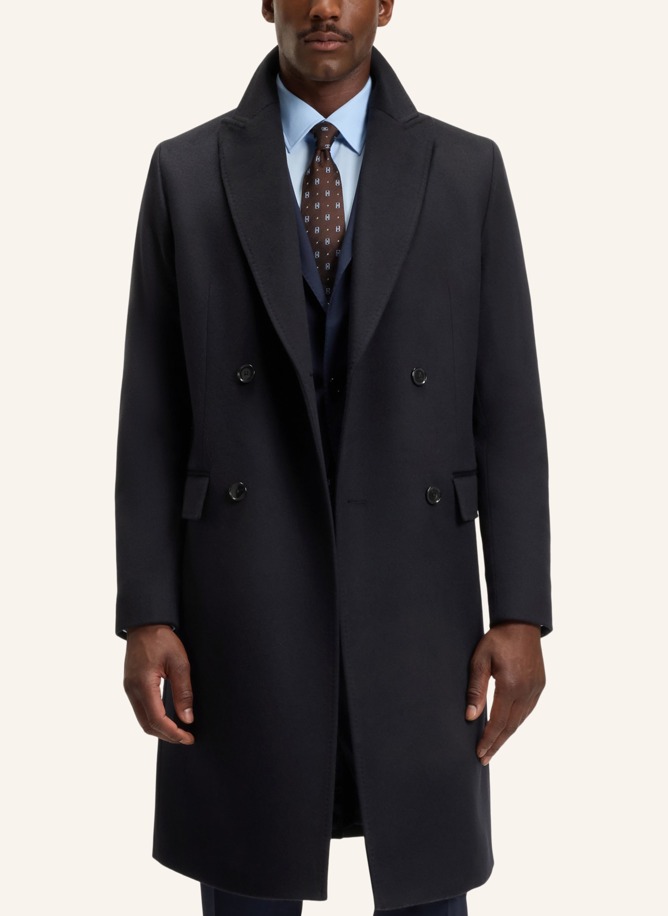 Thumbnail - Boss Klassischer Mantel H-Hyde-Db-Peak-234 Slim Fit blau