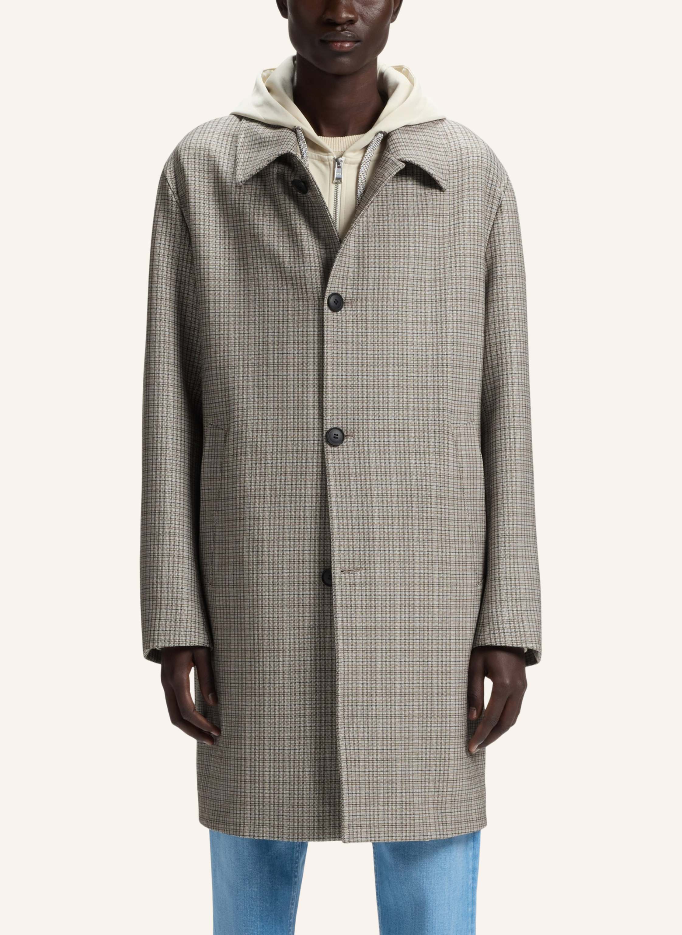 Thumbnail - Boss Klassischer Mantel C-Clark-253 Relaxed Fit beige
