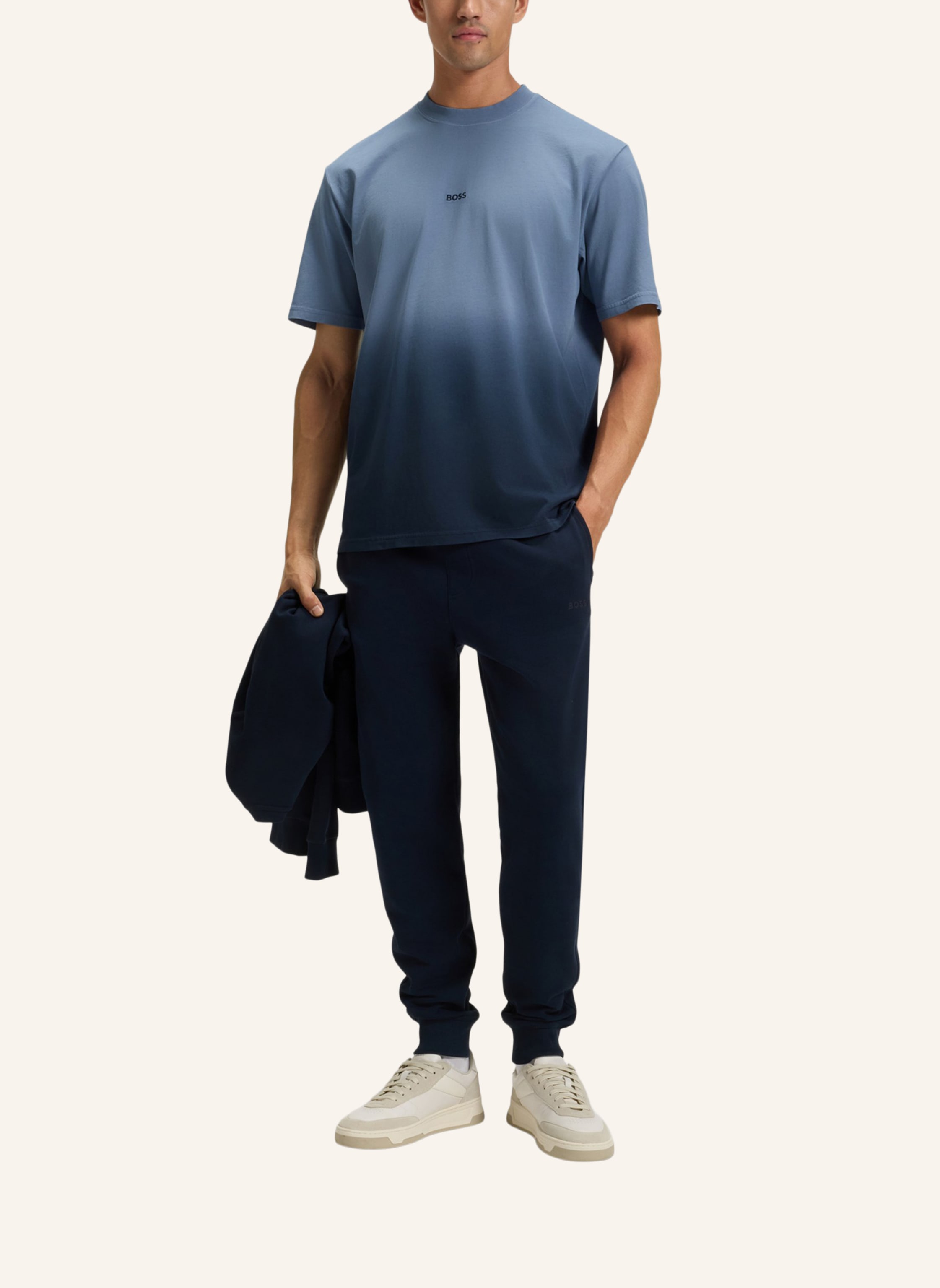 Thumbnail - Boss T-Shirt Te_Gradient_In Relaxed Fit blau