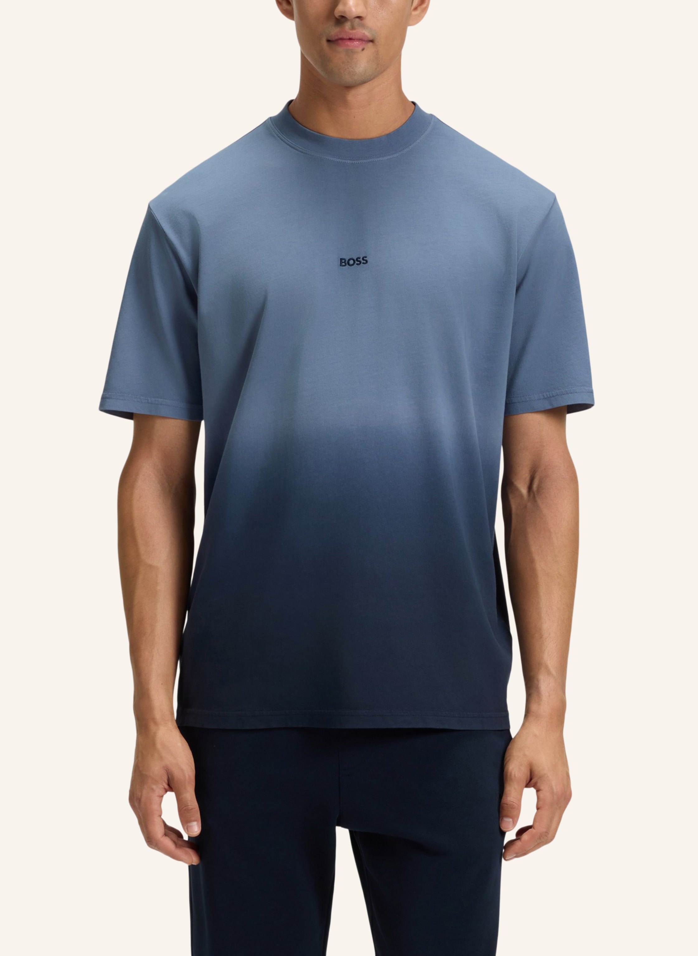 Thumbnail - Boss T-Shirt Te_Gradient_In Relaxed Fit blau