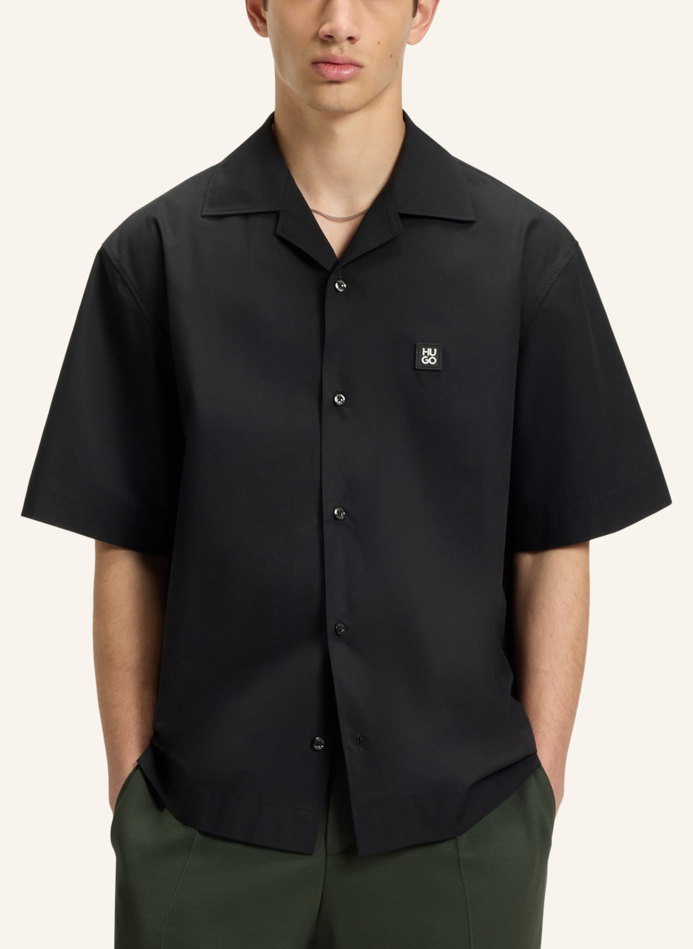 Thumbnail - Hugo Casual Hemd Espino Oversize Fit schwarz