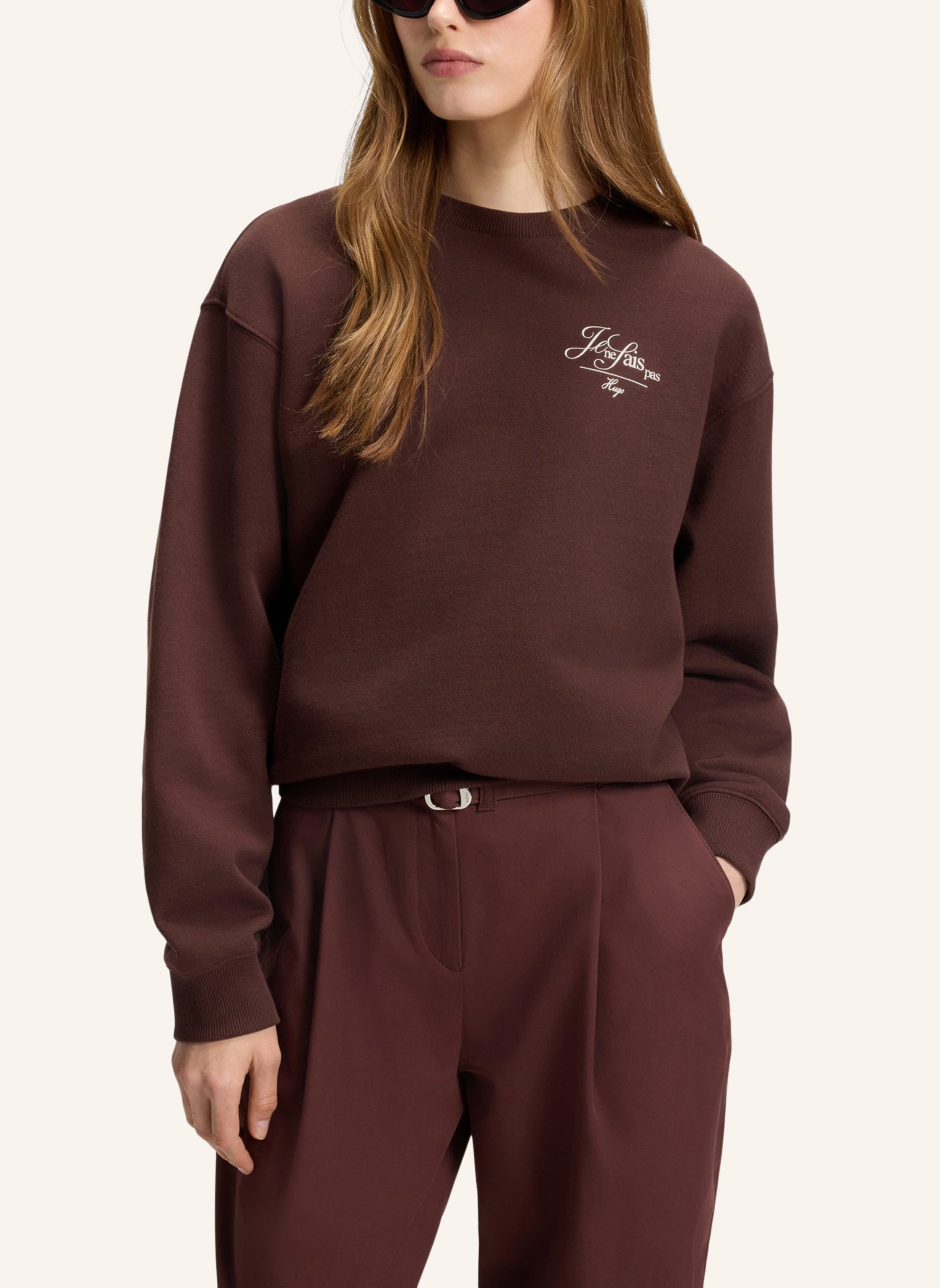 Thumbnail - Hugo Sweatshirt Classic Crew_5 Relaxed Fit braun