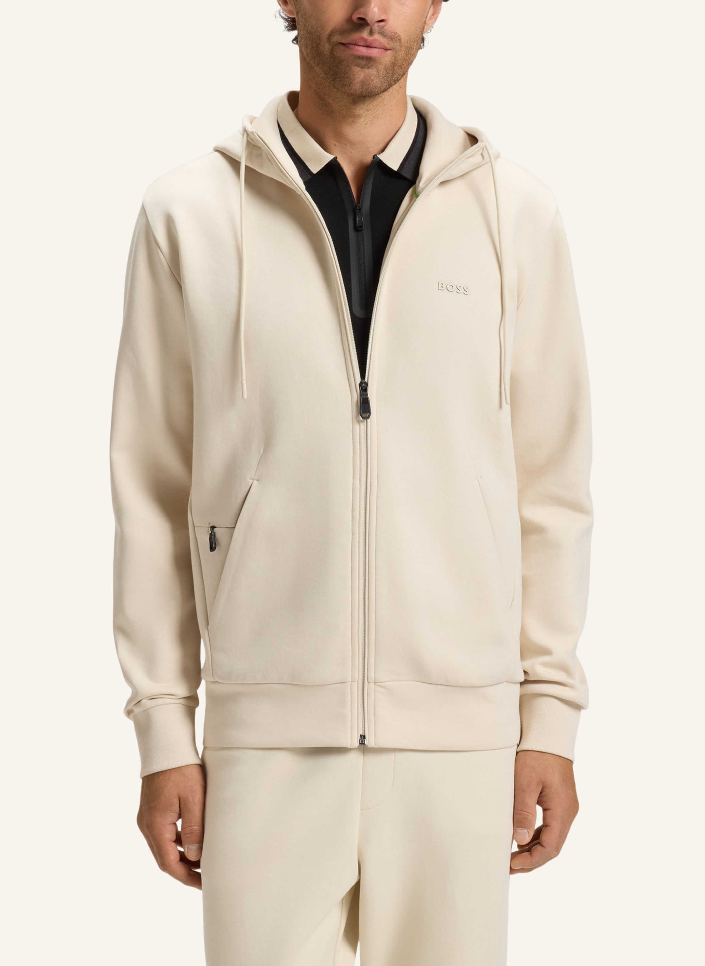 Thumbnail - Boss Sweatjacke Saggy weiss