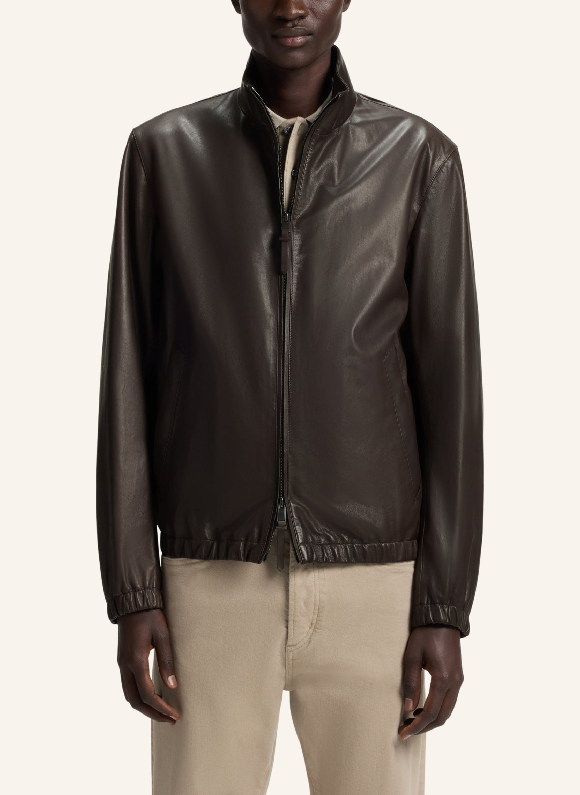 Thumbnail - Boss Lederjacke L-mubuk2 Regular Fit braun
