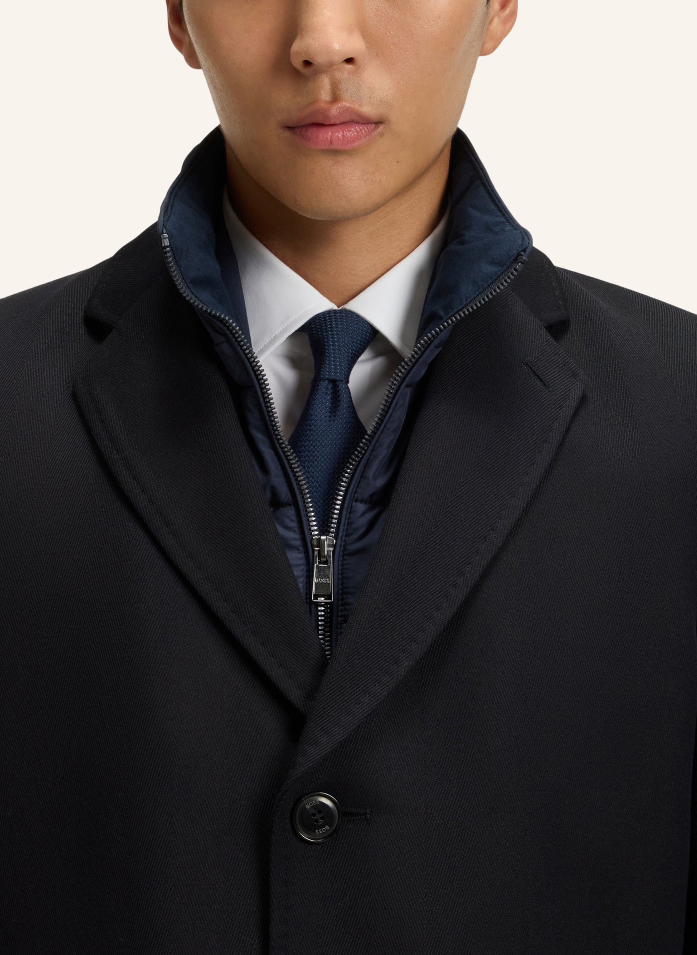 Thumbnail - Boss Klassischer Mantel H-Hyde-Bib-254 Slim Fit blau