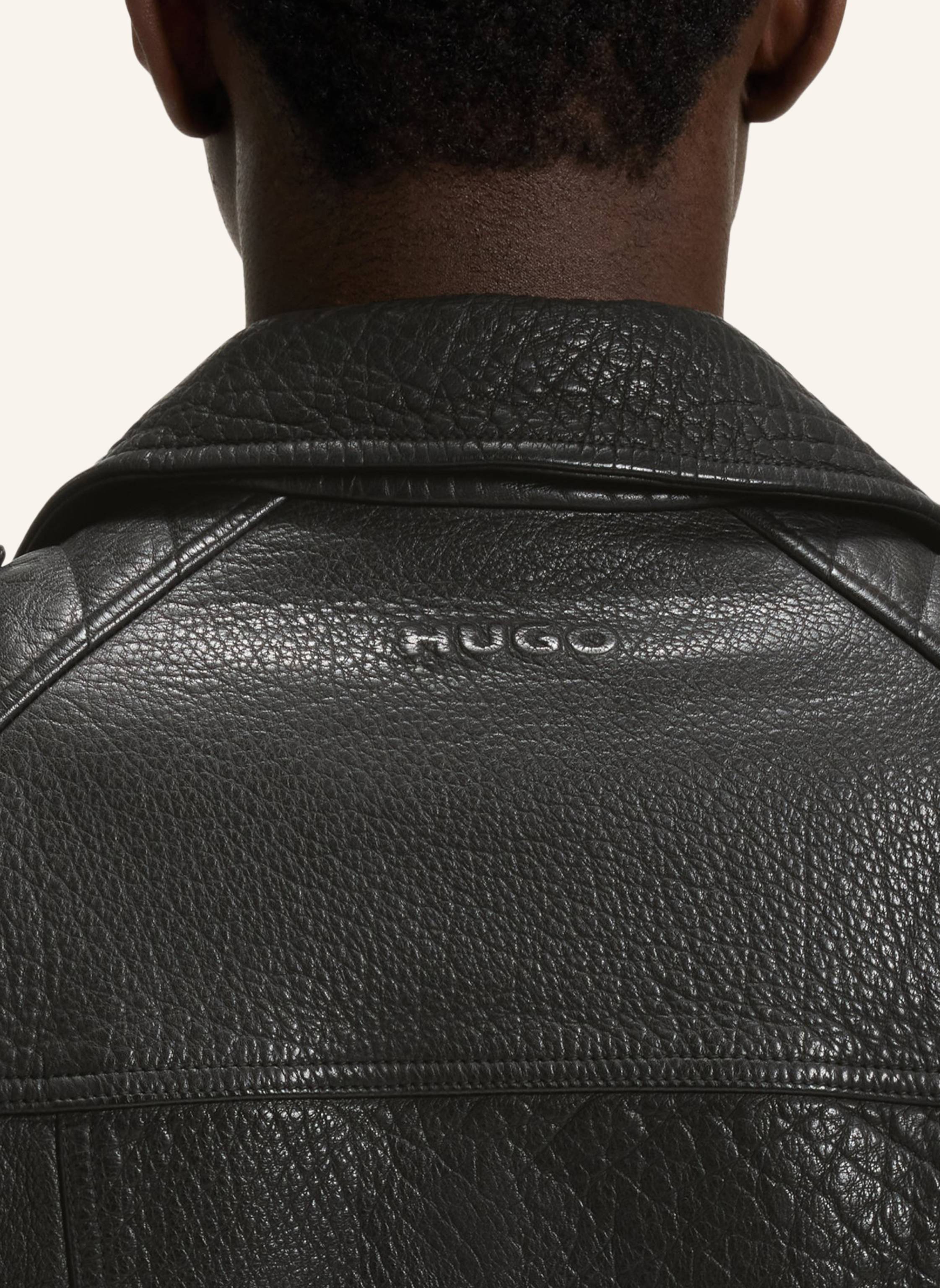 Thumbnail - Hugo Lederjacke Lowis-6 Regular Fit schwarz