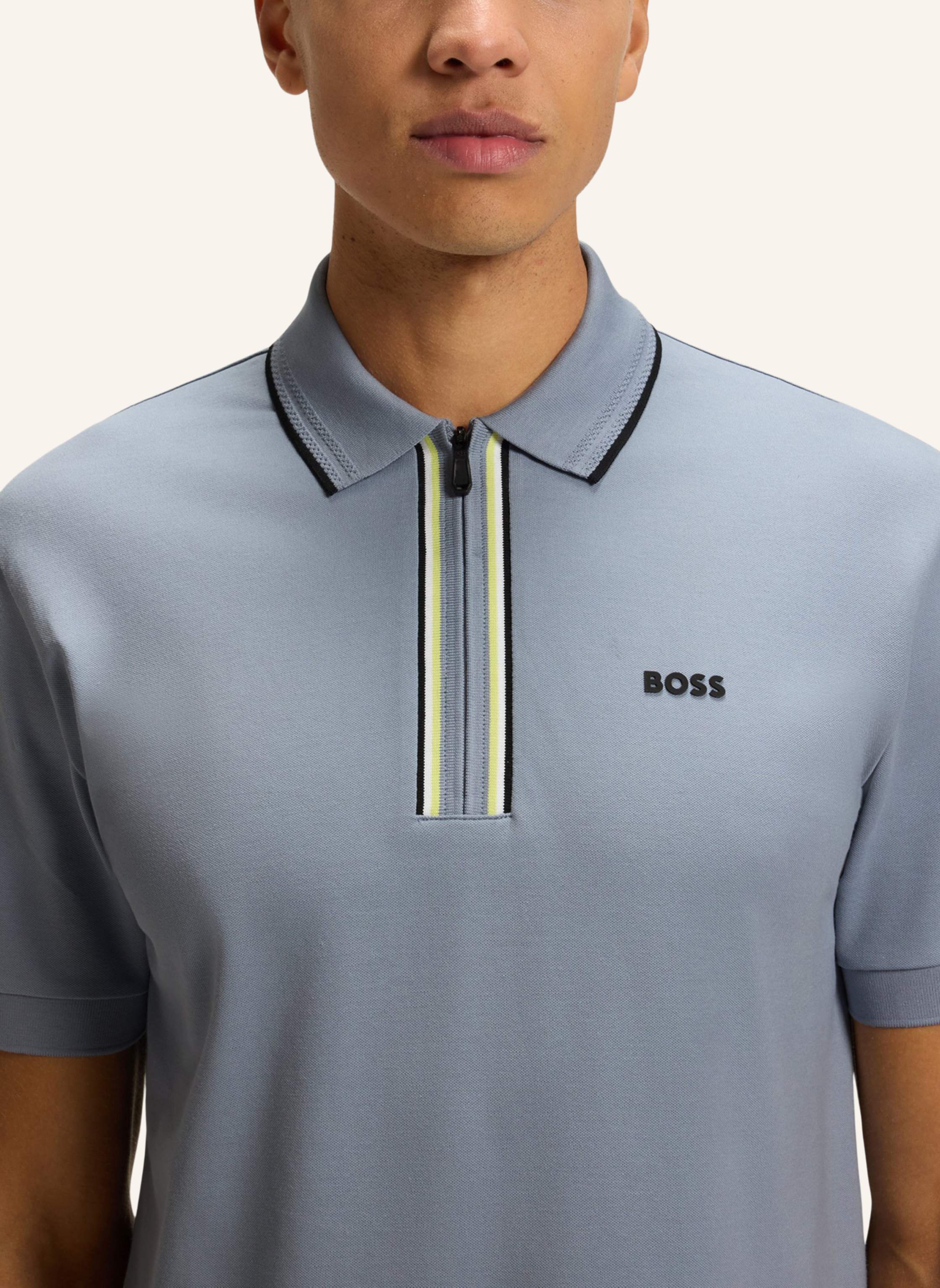 Thumbnail - Boss Poloshirt Philix Goc Slim Fit grau